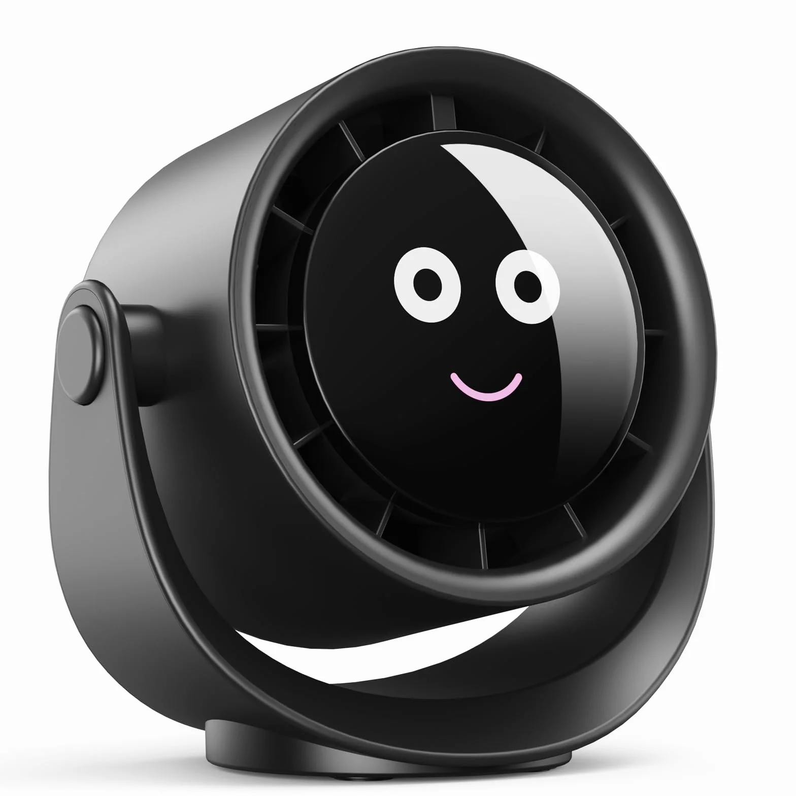 Fitabok Wentylator USB Biurkowy Mini Przenośny 5 Prędkości Obrót 360° Wyświetlacz LED Bateria 4000 mAh