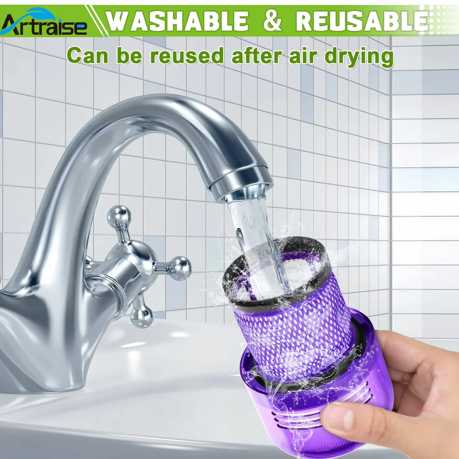Artraise Filtr V11 do odkurzacza Dyson, trójpak zamiennych filtrów do modeli V11 Cordless, Torque Drive, Animal