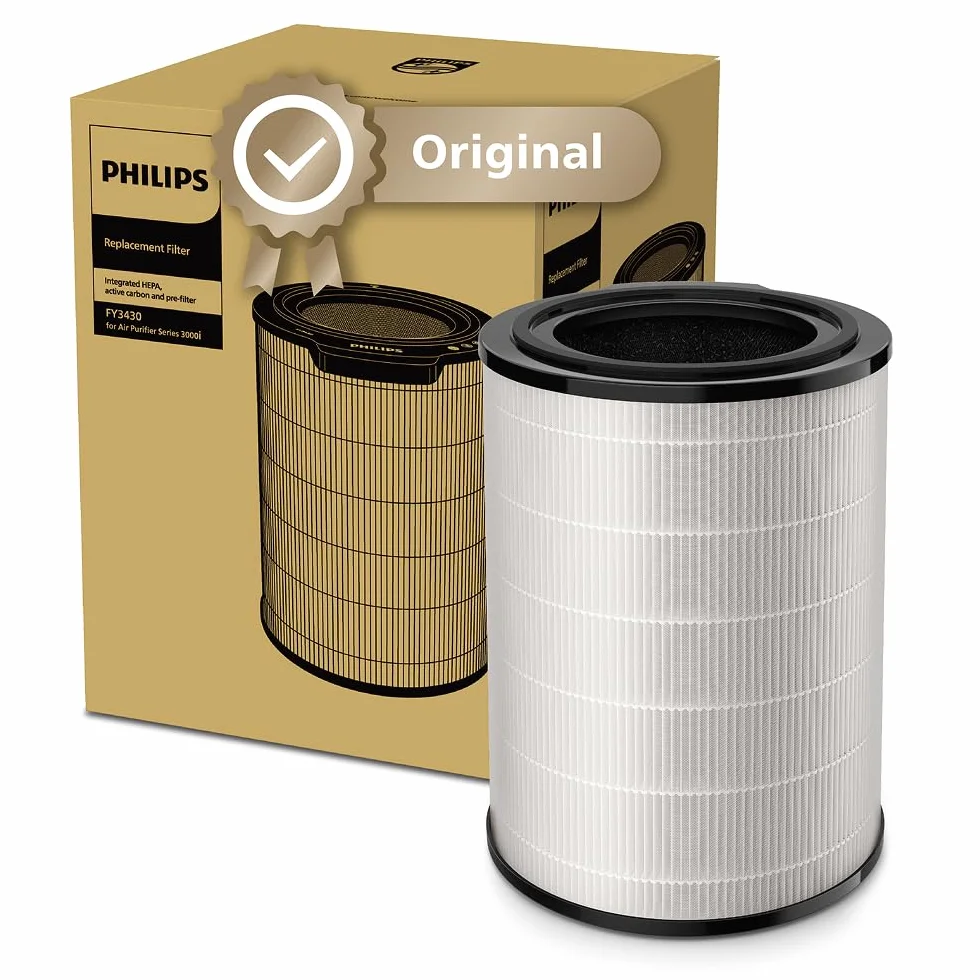 Philips Oryginalny filtr wymienny do oczyszczacza powietrza serii 3000i, AC3033, AC3036, AC3039, AC3055, AC3058, AC3059, NanoProtect HEPA + węgiel aktywny, żywotność do 36 miesięcy (FY3430/30)