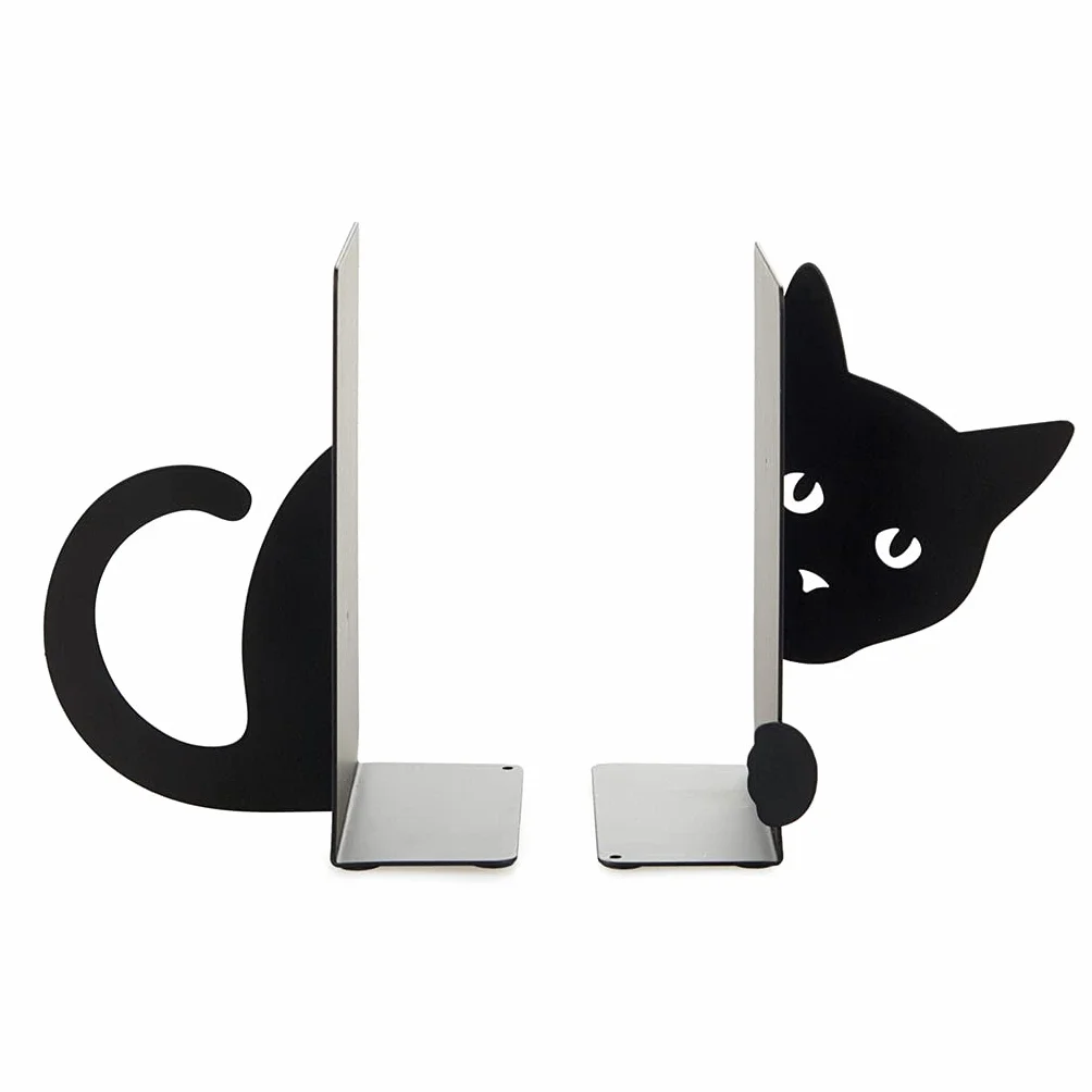 Balvi Podpórka do książek Hidden Cat kolor czarny podpórka do regału na książki w kształcie kota, 2 podpórki
