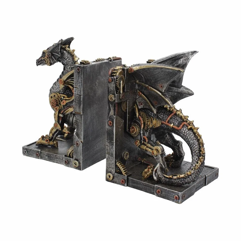 Nemesis Now Dracus Machina podpórki na książki 27 cm, brąz