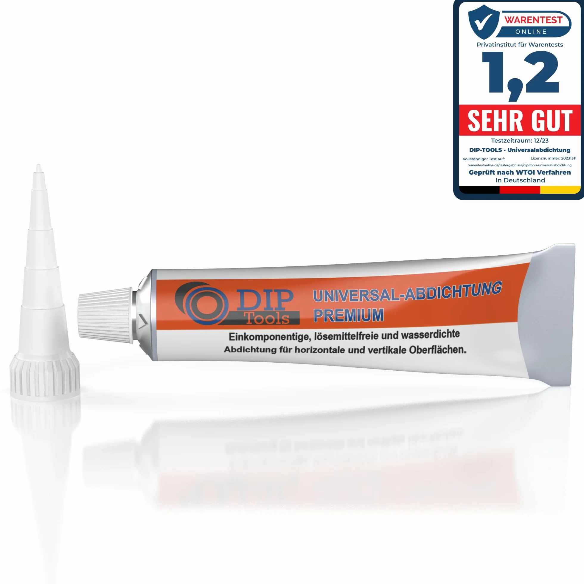 DIP-Tools wodoodporna uszczelka z płynnego tworzywa sztucznego, wodoszczelna uszczelka do rynny dachowej, na taras, do samochodów itd. 80 g