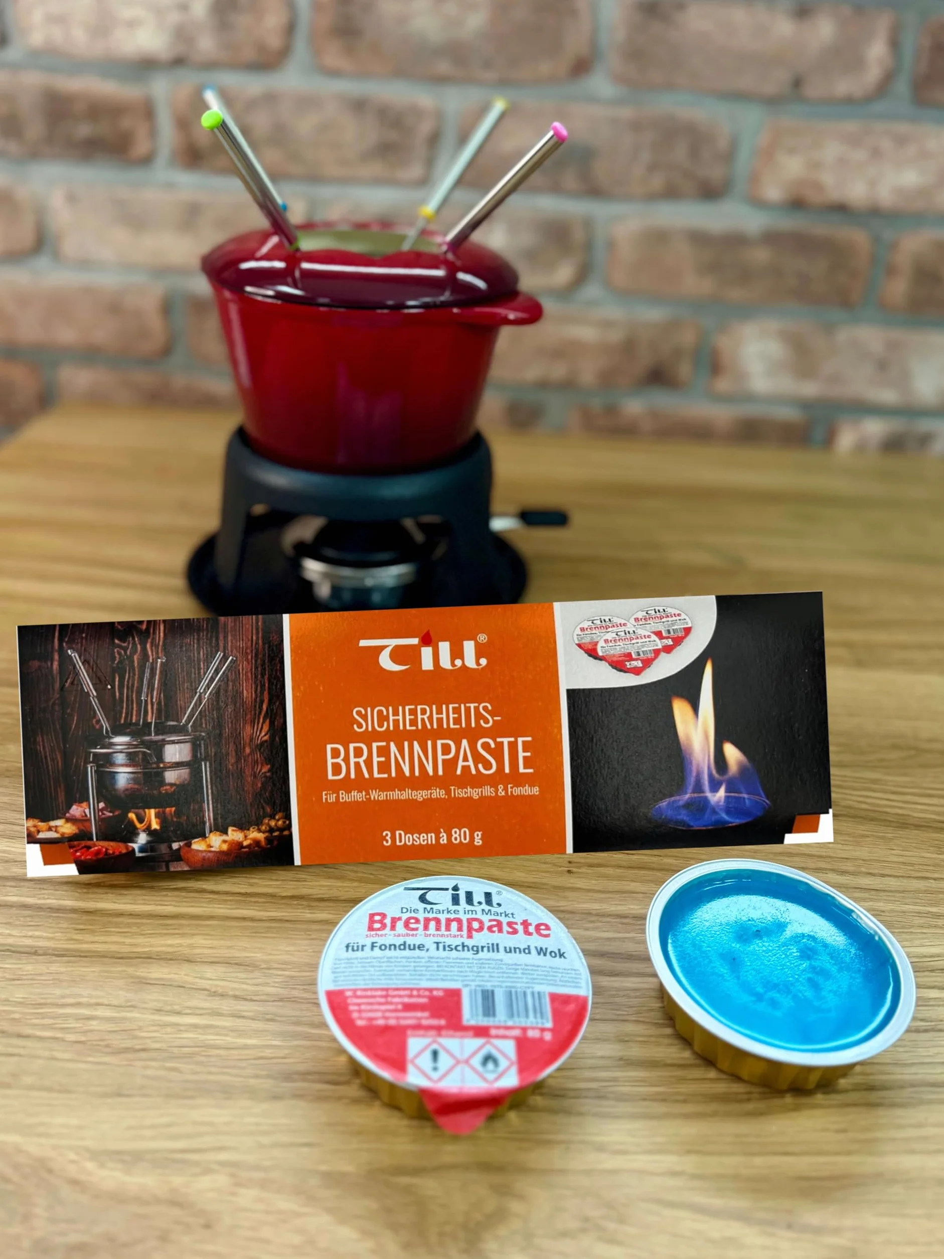 Till Brennpaste palniki do fondue do żelu/ciasta fondue - 6 słoików po 80 g