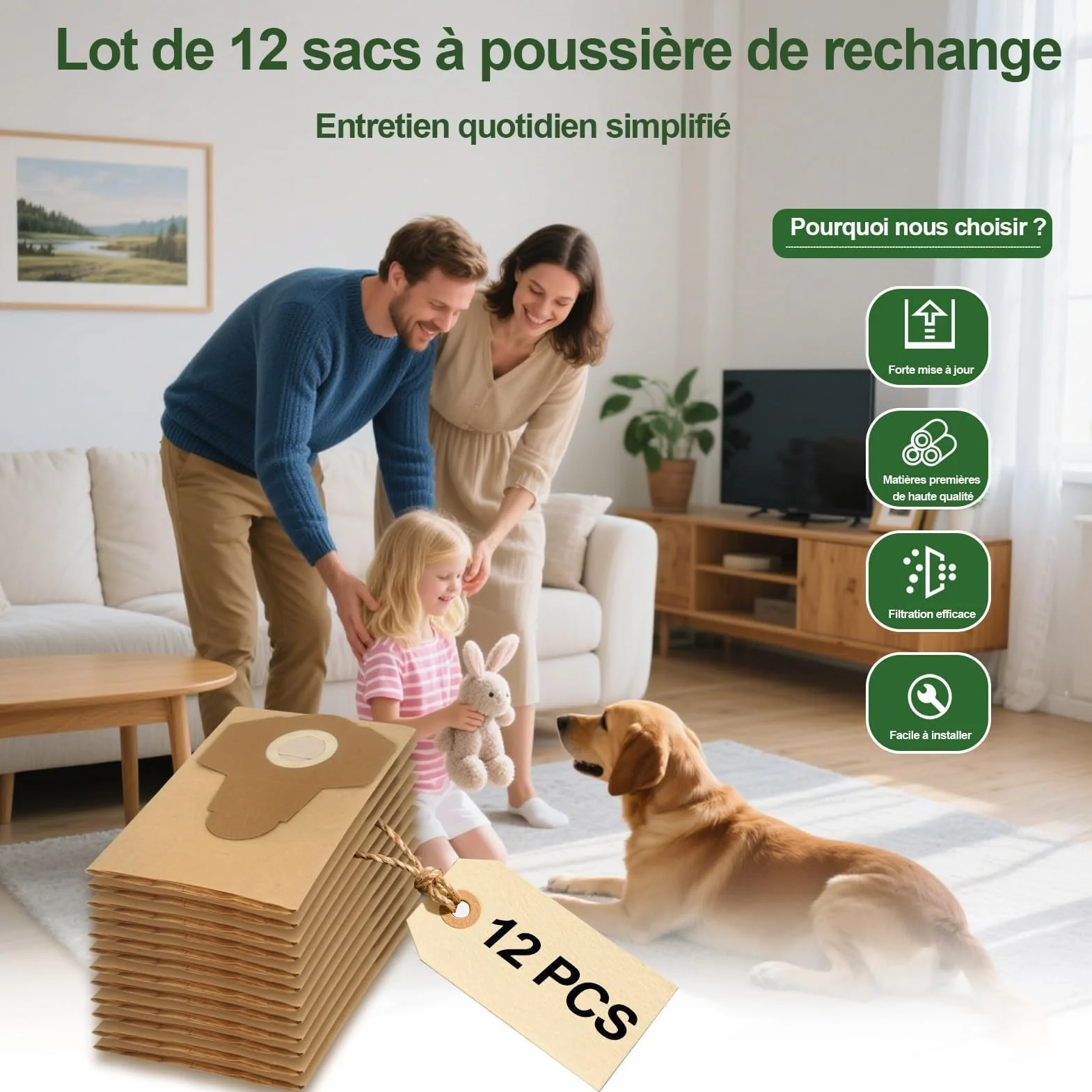 12 torebek do odkurzaczy Parkside PWD 25 PWD 30 PNTS 1500 1600 A1 A2 B1 B2 B3 C1 C4 D1 E2