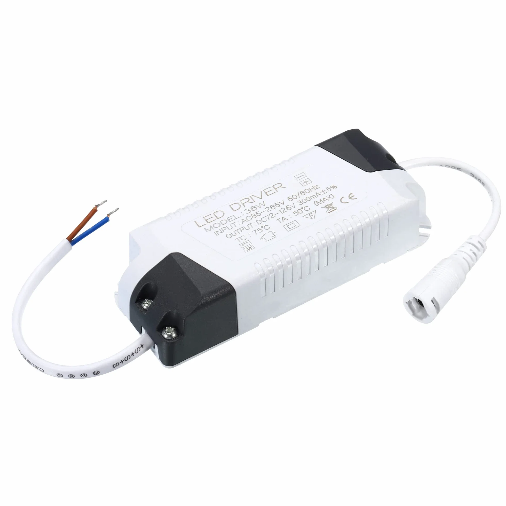 PATIKIL 36W 300mA Napęd LED, AC 85-265 V Wyjście 72-126V DC Złącze żeńskie Stały Prąd Zaczerwienienie Zewnętrzny Transformator Zasilacz LED Lampa sufitowa
