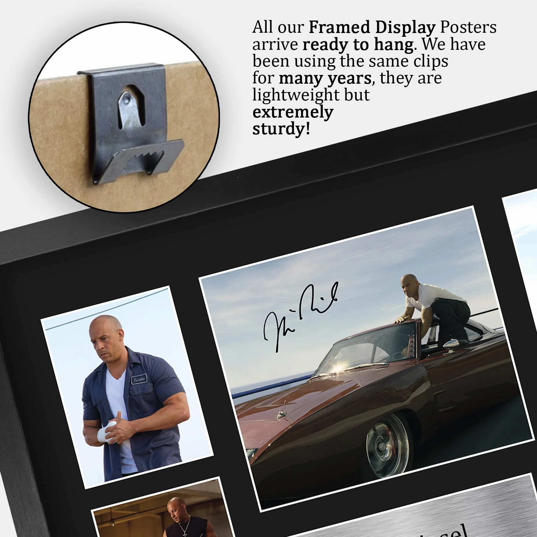 HWC Trading FR A3 Vin Diesel Fast and Furious Dominic Toretto Prezenty Drukowane Podpisane Autografy Dla Fanów Pamiątek Filmowych - A3 Oprawiony