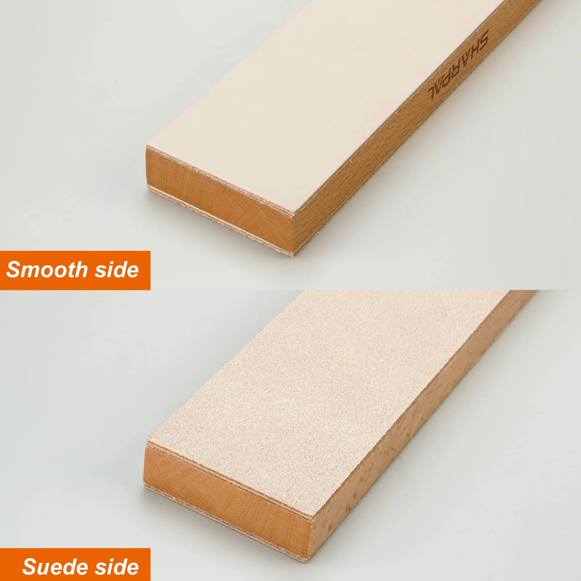 SHARPAL 205H dwustronny skórzany pasek szlifierski (330 x 60 mm), zestaw z pastą polerską 53 g i prowadnicą kątową, blok na noże do ostrzenia i ostrzenia noży