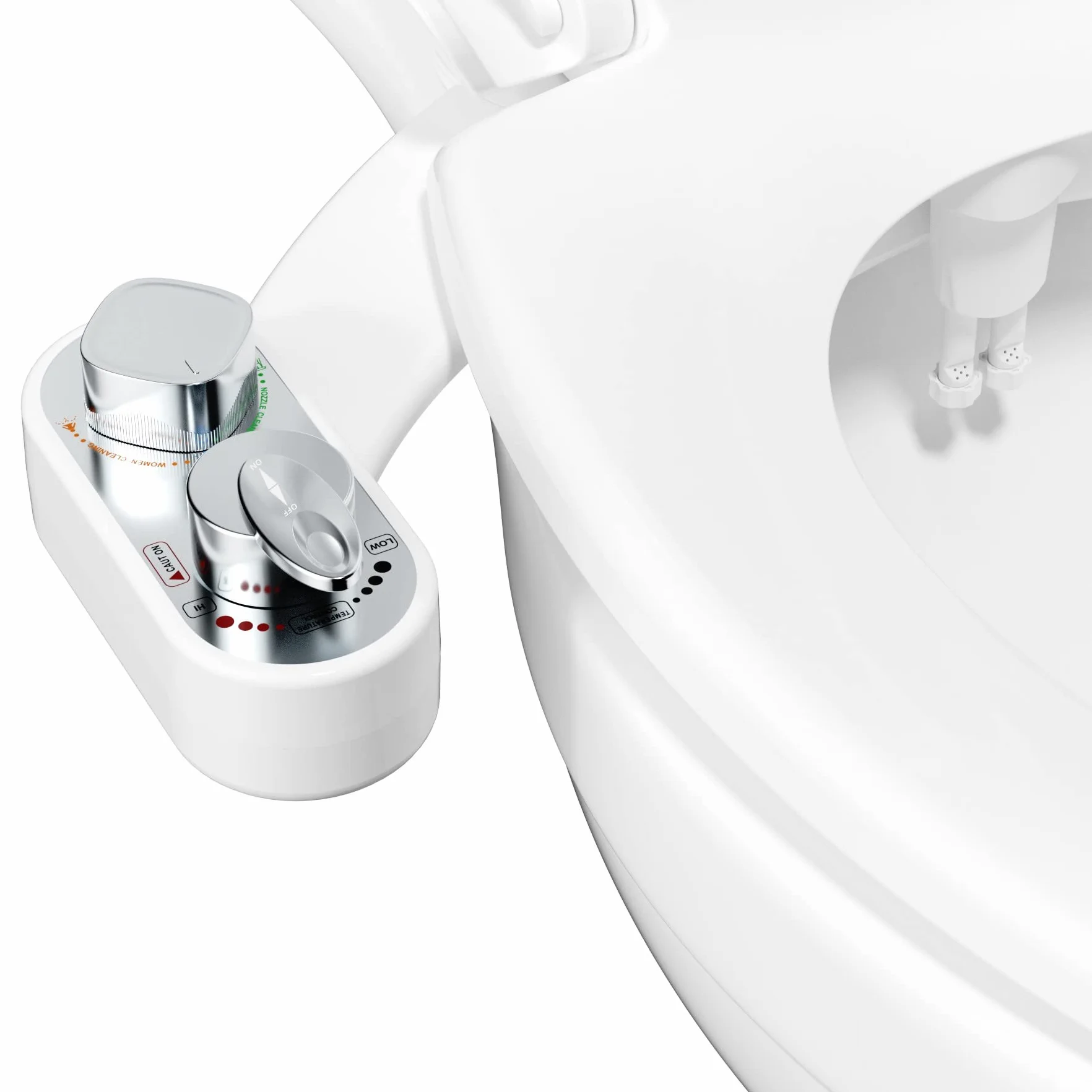Hibben Bidet toaletowy, zimna/gorąca woda, czyszczenie intymne z samoczyszczącymi się dyszami, regulowany strumień, prysznic i prysznic dla kobiet