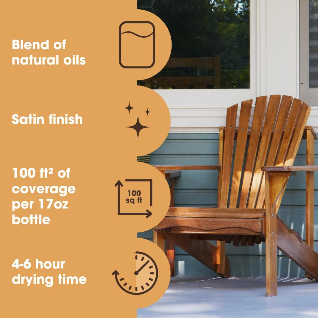 Olej do drewna Danish Oil for Wood marki Furniture Clinic – olej klasy premium podkreślający naturalne piękno dębu, sosny i innych gatunków drewna. 250 ml