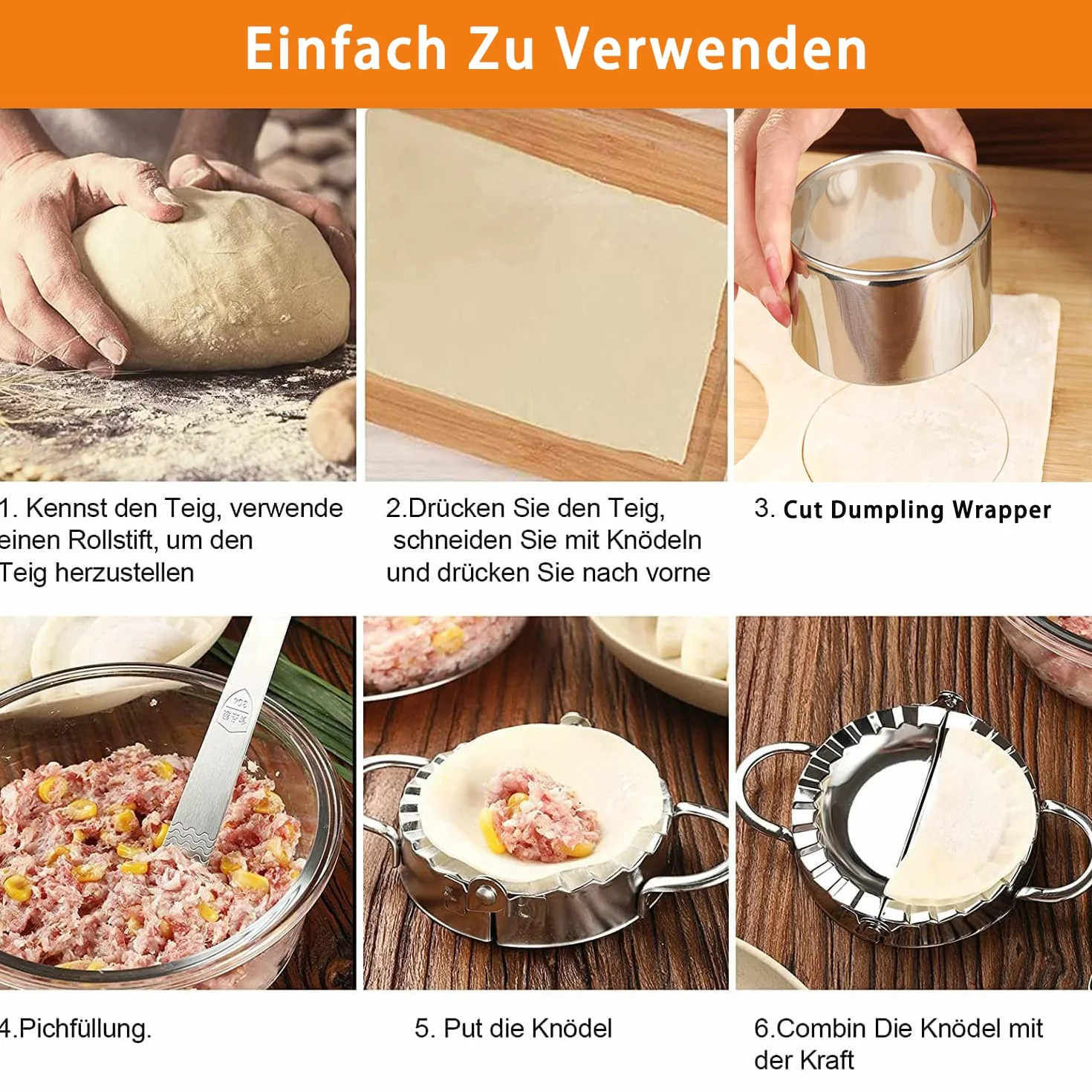 Mold dla pierożków,7 Sztuk pierożki Maker ze stali nierdzewnej zestaw,Formy do pierogów,Narzędzie Akcesoria do pierożków