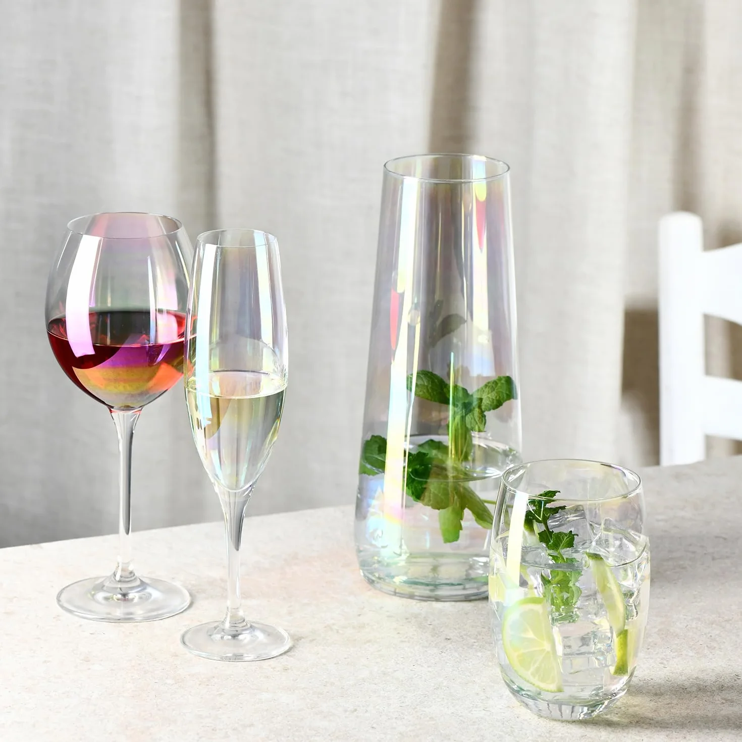 KROSNO Opalizujące Szklanki do Wody, Soków i Innych Napojów | Zestaw 6 Szklanek | 440 ml | Kolekcja Rainbow | Idealne do Domu, Restauracji i na Przyjęcia