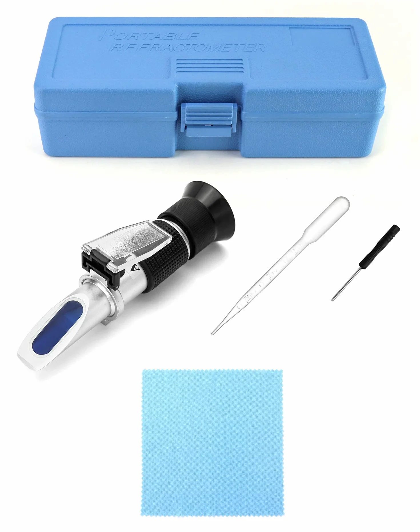 QWORK® Refraktometr pszczelarski, z automatyczną kompensacją temperatury, Brix 0-80%, ręczny refraktometr do miodu, mleka skondensowanego, olejów roślinnych, syropu z melasy itp.