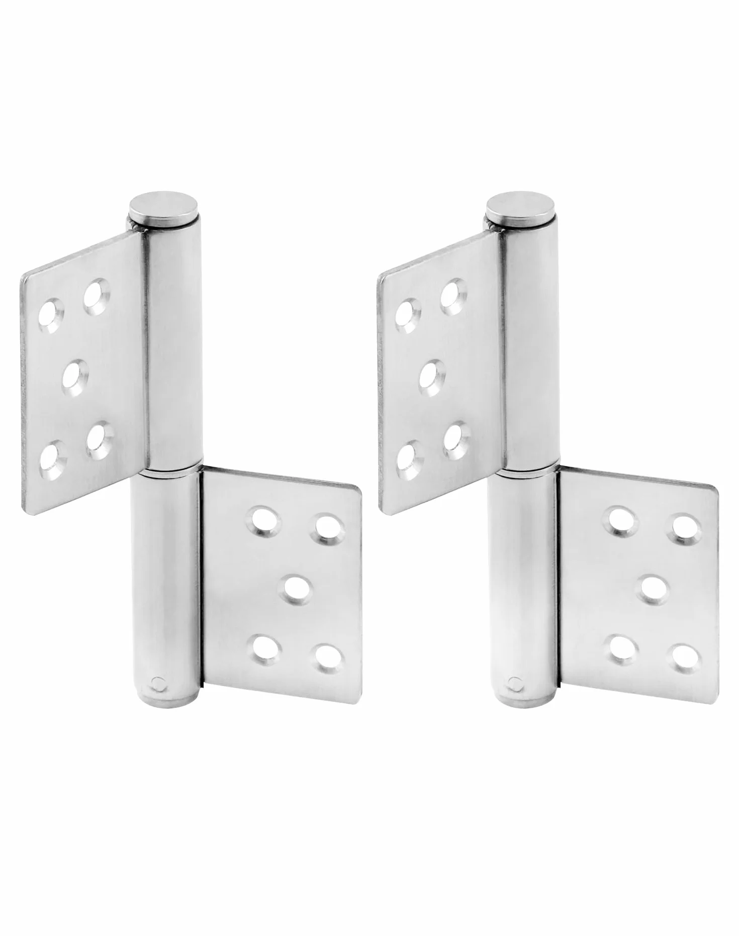 QWORK® 2 szt. zawias do drzwi ze stali nierdzewnej zawiasy do dużych obciążeń zawias przykręcany do drzwi drewnianych, kąt otwarcia 360 stopni, 132x100x18mm