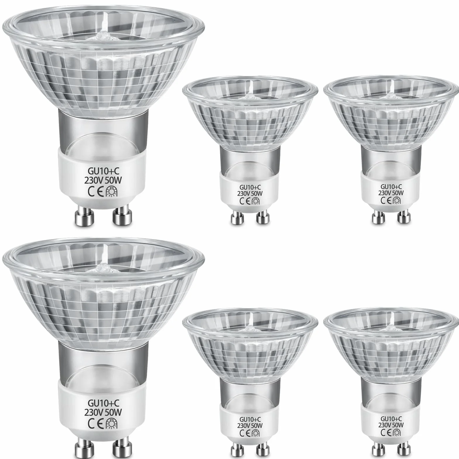 6 sztuk żarówek Gu10, Mr16, 230 V, ciepła biel, możliwość ściemniania, 2700 K, szeroki kąt świecenia 38°, żarówki reflektorowe do lamp ogrodowych, łazienkowych, szafek