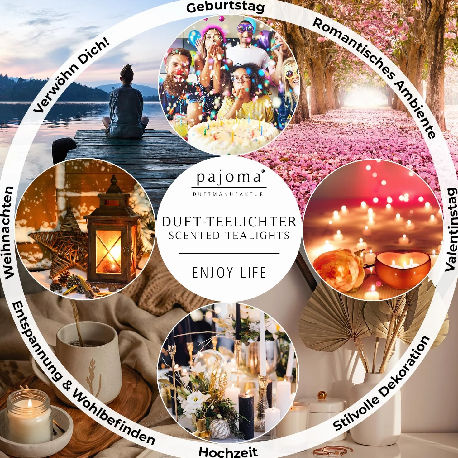 pajoma® Świece typu tealight, 30 sztuk, Roses & Berries, zapachowe podgrzewacze w aluminiowej osłonie, czas palenia ok. 4 godziny – wysokość 1,5 cm ø 3,5 cm | jakość premium | dekoracja, gastronomia,