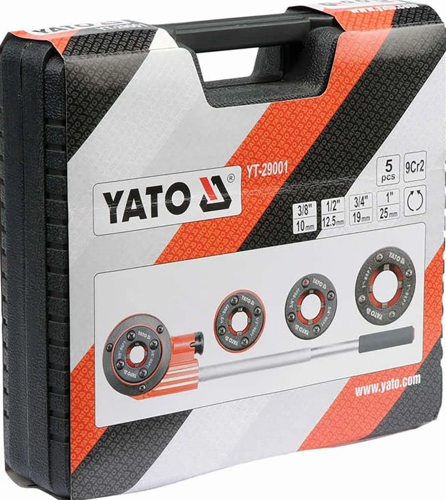 Yato YT-29001 Gwintownica Ręczna, Czarny/Czerwony, 5 Elementów