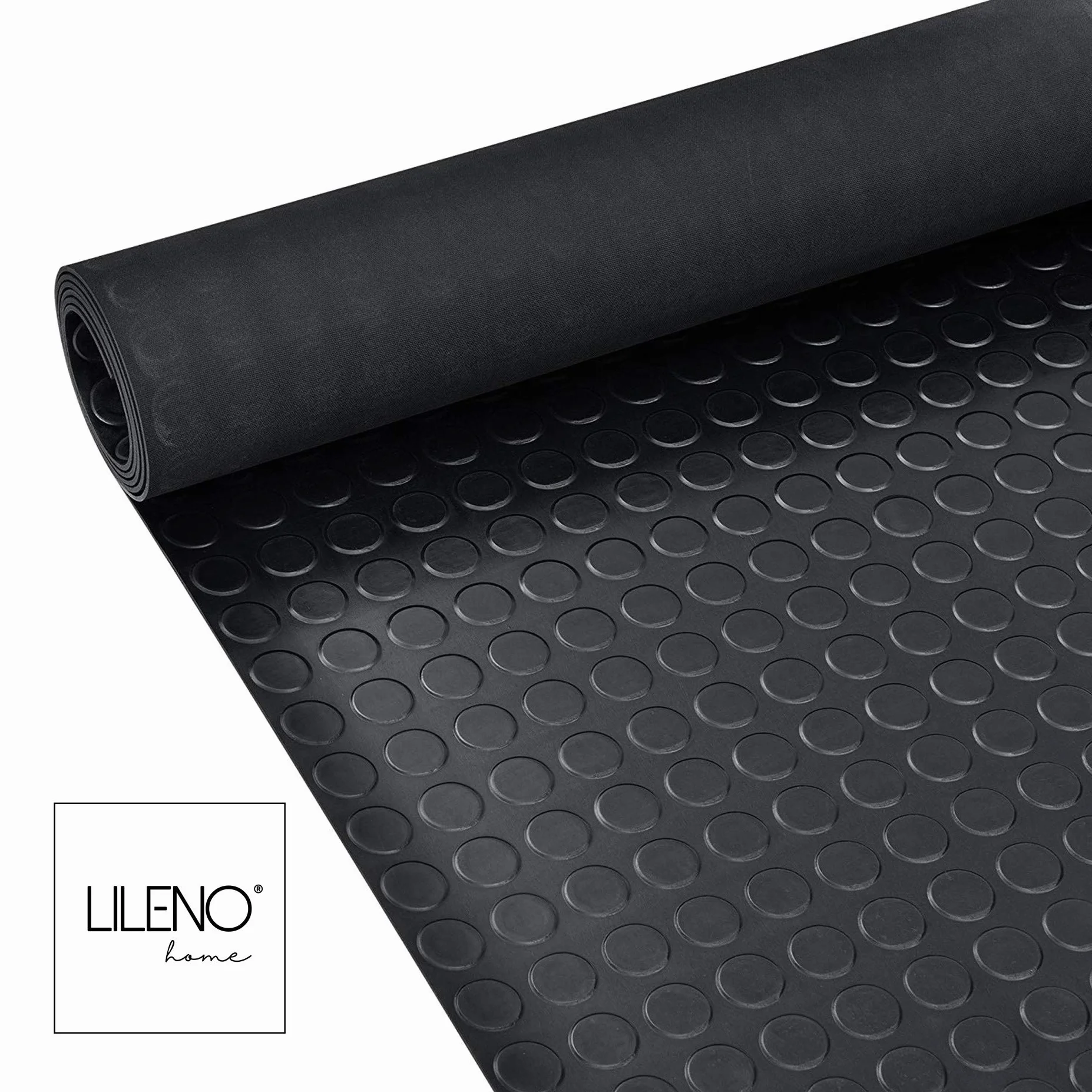 LILENO HOME Mata gumowa z wypustkami (3 mm), towar sprzedawany na metry, 50 x 100 cm jako podłoga warsztatowa, mata antypoślizgowa, nakładka na stół warsztatowy i mata podłogowa, do piwnicy, przyczepy, garażu