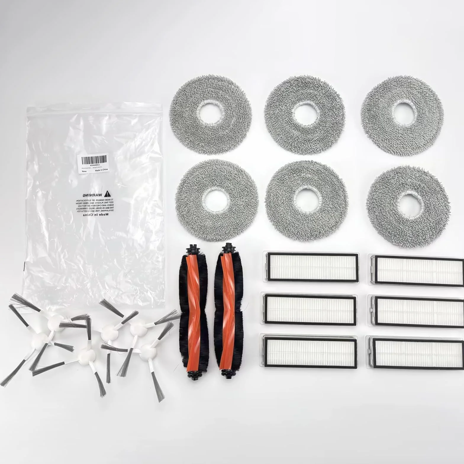 Akcesoria do robota odkurzającego Xiàomi Robot Vacuum S20+, 20 części zamiennych, zestaw akcesoriów do Xiàomi S20 Plus, zawiera 2 szczotki główne, 6 szczotek bocznych, 6 filtrów HEPA, 6 podkładek do