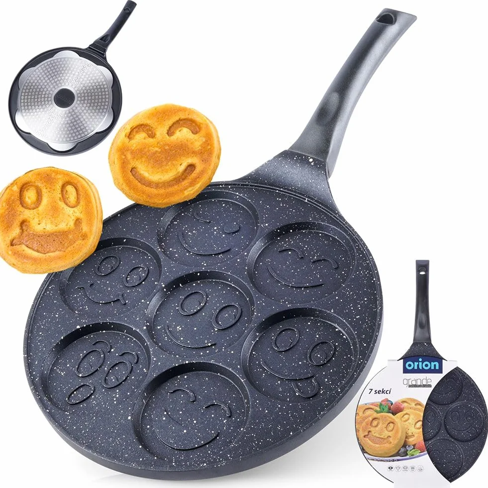 Patelnia granitowa do jajek placków 7 otworów buźki GRANDE 27 cm
