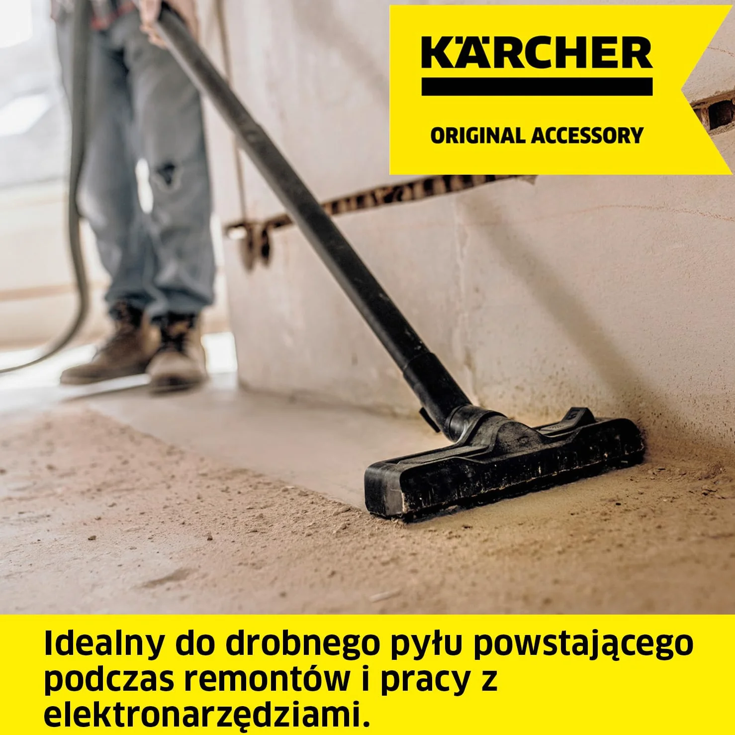 Kärcher płaski filtr falisty KFI 4440 do odkurzaczy Kärcher na mokro/sucho, długotrwała moc ssania podczas odkurzania drobnego pyłu w trakcie prac remontowych i pracy z elektronarzędziami