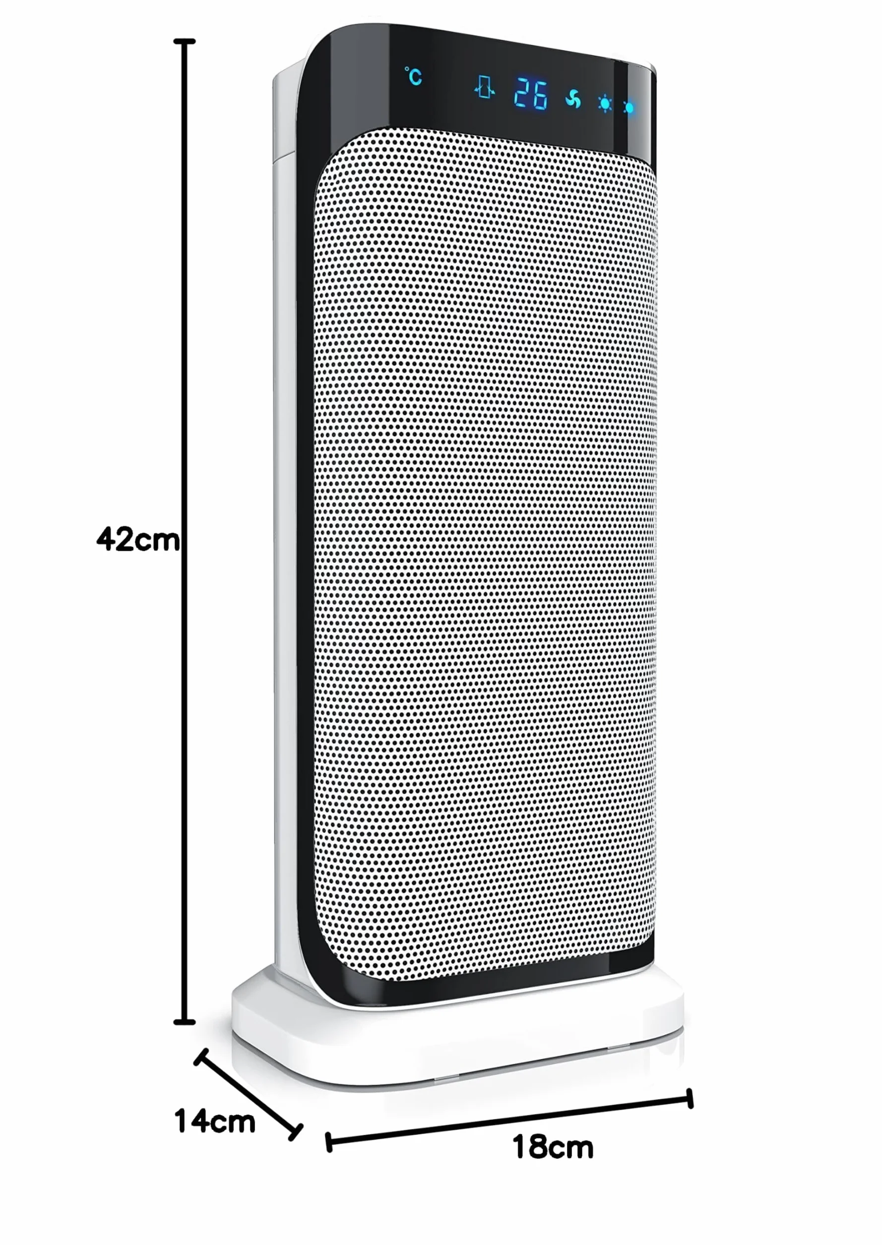 Brandson Ceramiczny Termowentylator z Pilotem Zdalnego Sterowania, 2000W, 42 x 18 x 14 cm