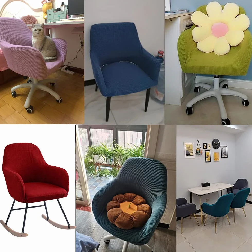 Elastyczne narzuty na fotel bujany z ramionami z wysokim oparciem akcent Salon Pokrowce na krzesła, do mebli domowych Sypialnia Relaks Jadalnia Ochraniacz krzesło,Green 2,2PCS