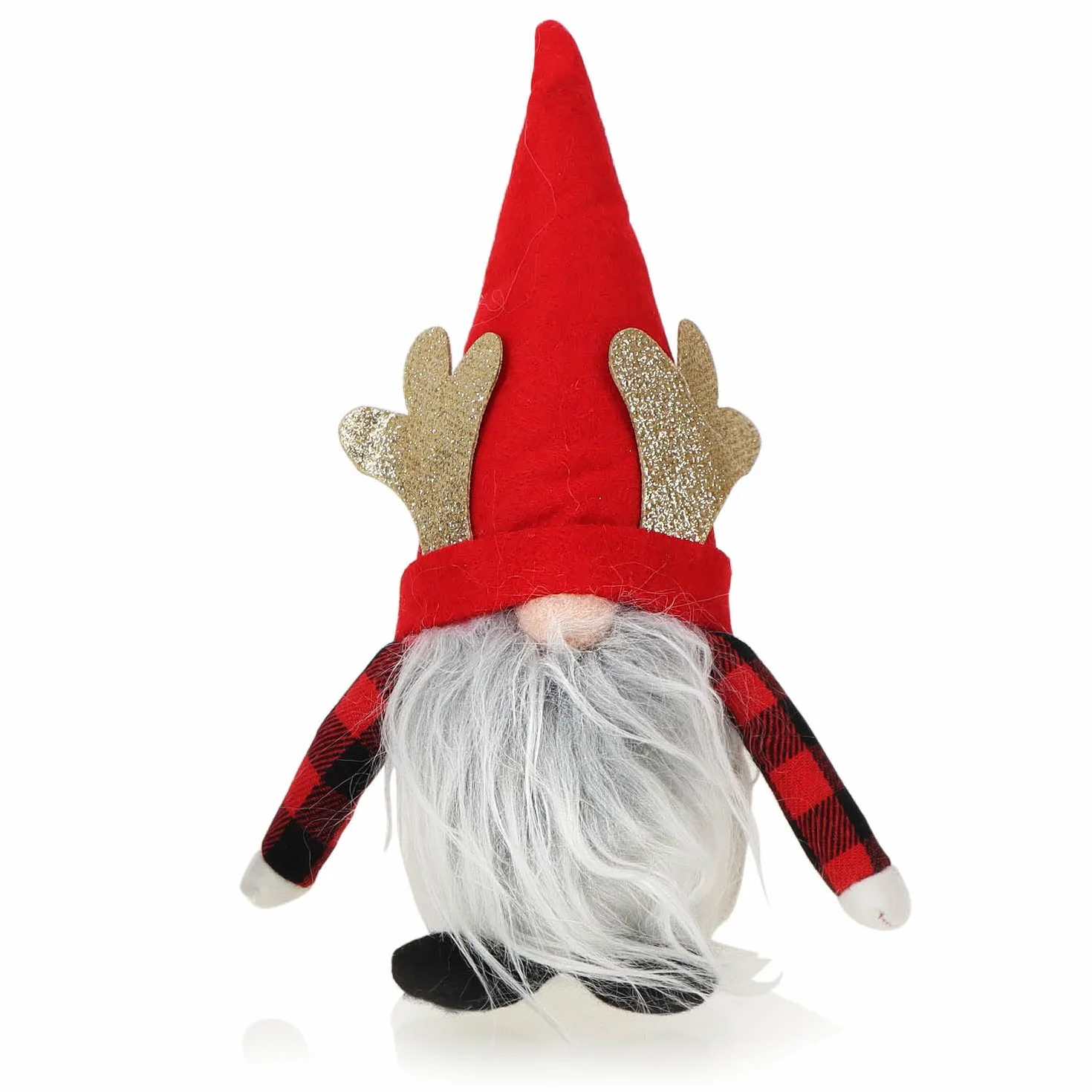 COM-FOUR® 12x Premium Christmas Gnomes Dekoracja świąteczna Zimowa figurka krasnala Czerwony/Czarny/Biały