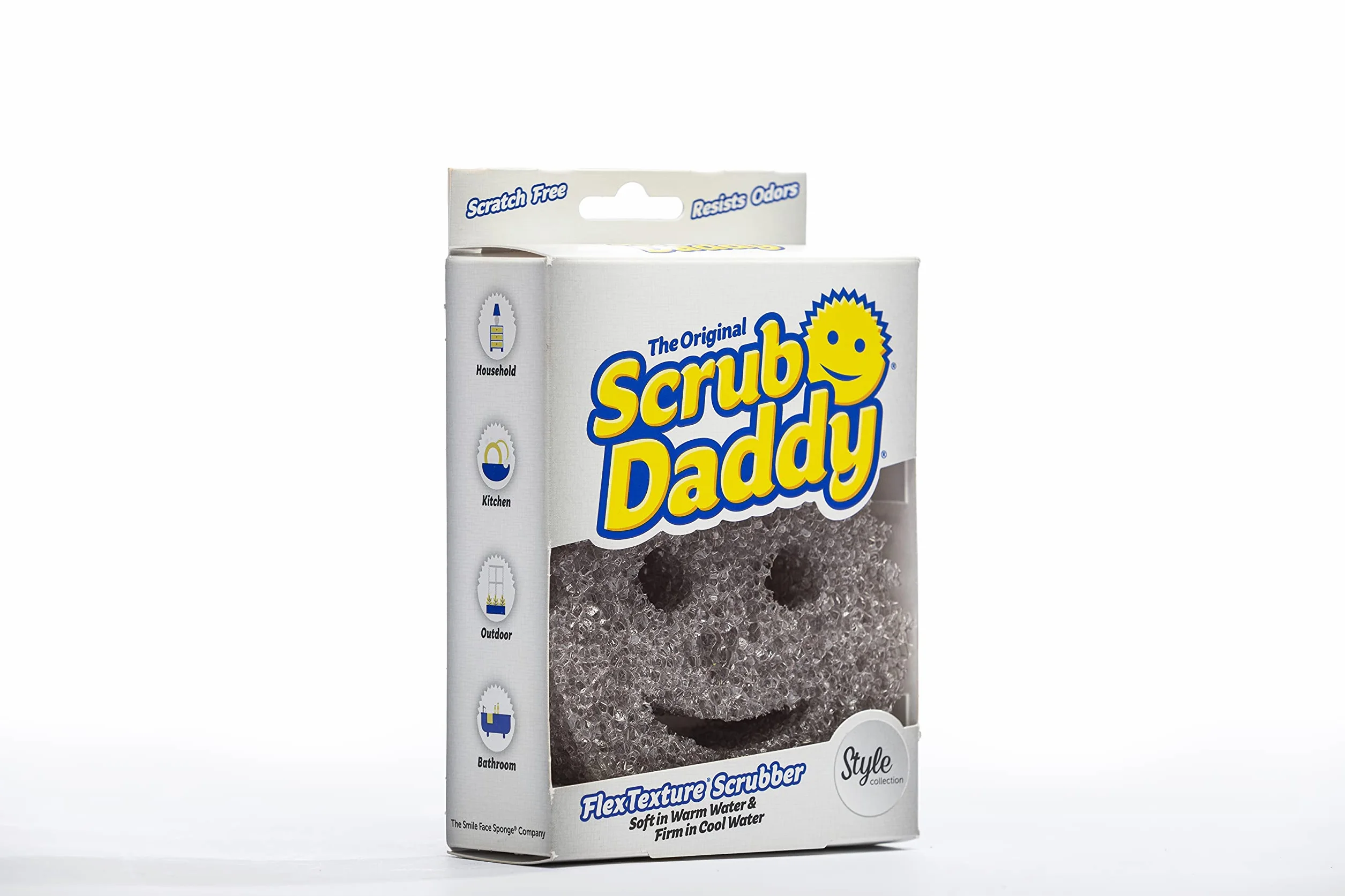 Scrub Daddy Kolekcja stylów - szara gąbka do debugowania, czyszczenie zmieniające teksturę, 1 opakowanie po 1, SDSTGY