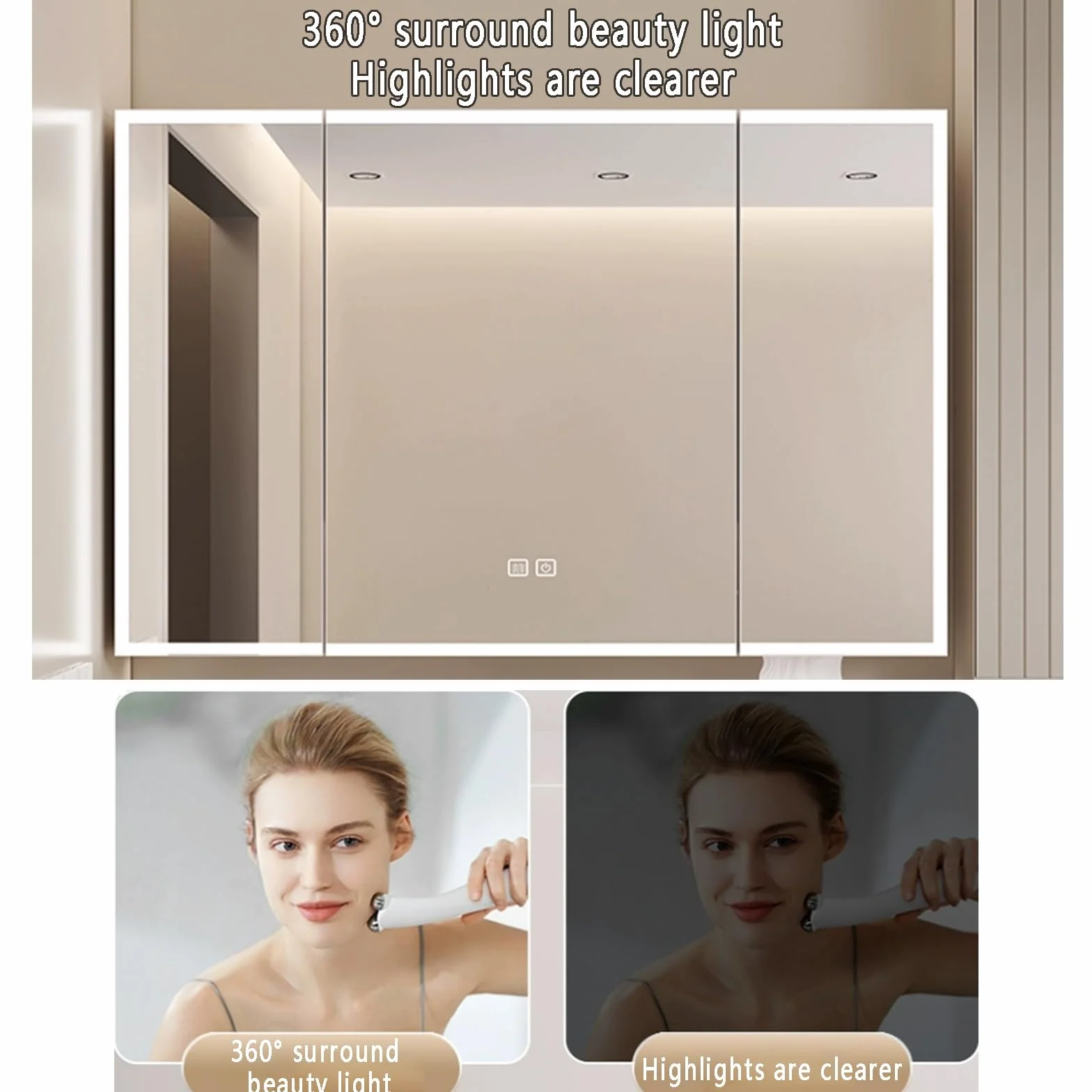 Smart bathroom aluminum alloy wall cabinet bathroom medicine cabinet with mirror medicine cabinet with mirror and lights medicine cabinet organizer Intelligent defogger Paper hole Touch switch(Coffee,