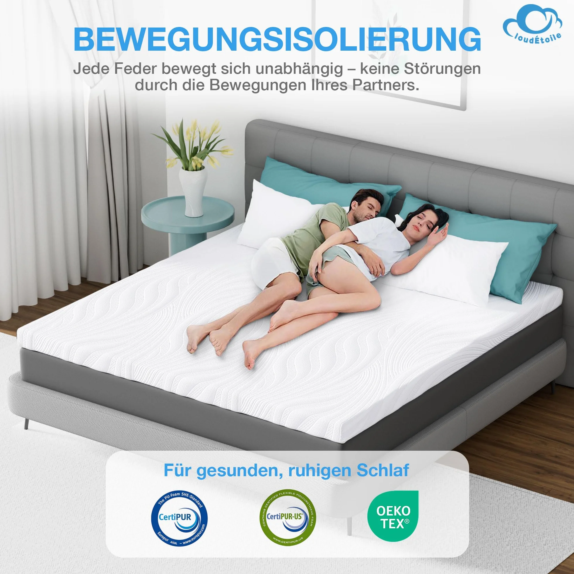 Surmatelas 160 x 200 Pianka Memory - Certyfikowana jako Bezpieczna 7.5cm