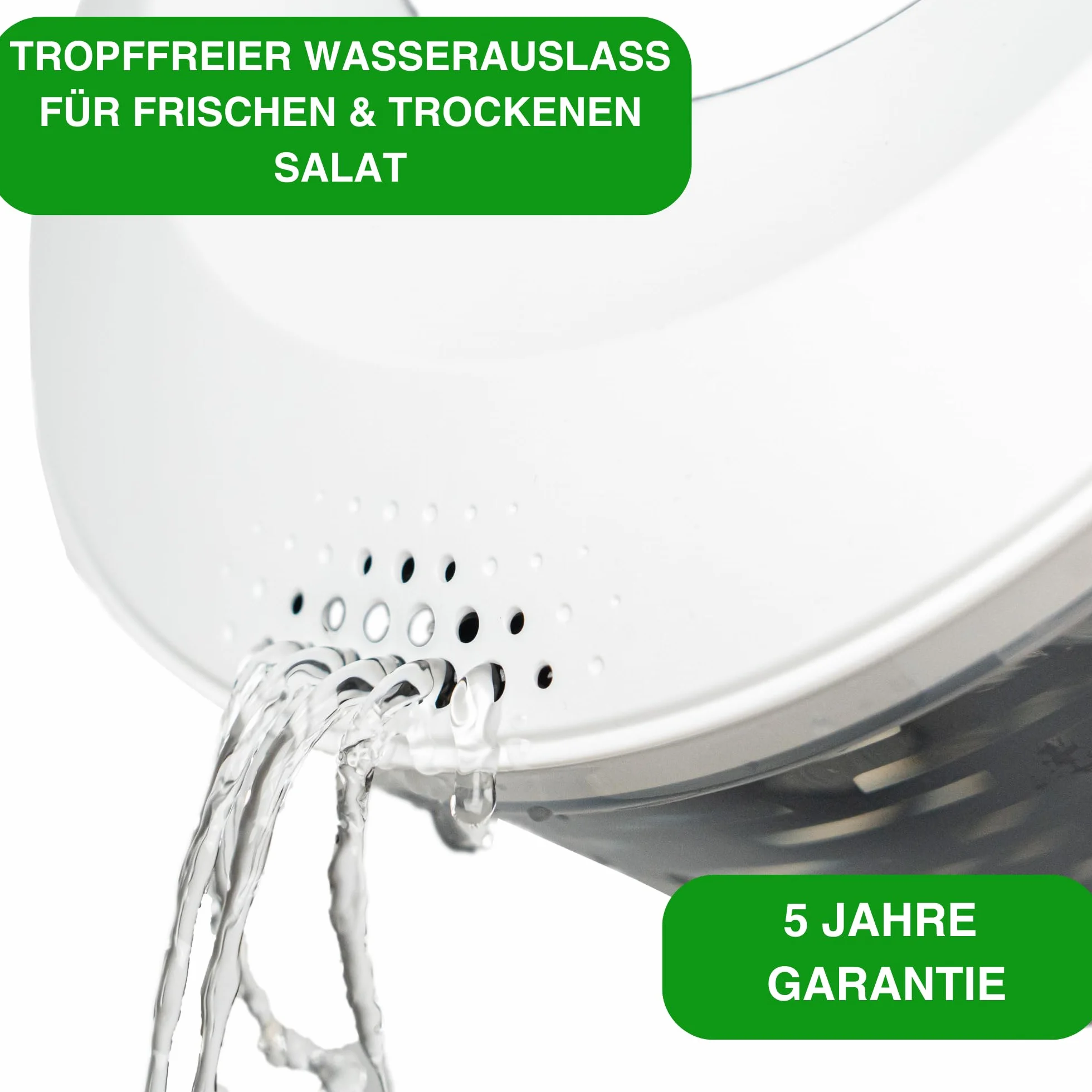 Thiru suszarka do sałaty 5L z shakerem do dressingu - innowacyjna 3D korbka - stabilna suszarka do sałaty duża w zestawie z eBookiem BPA FREE
