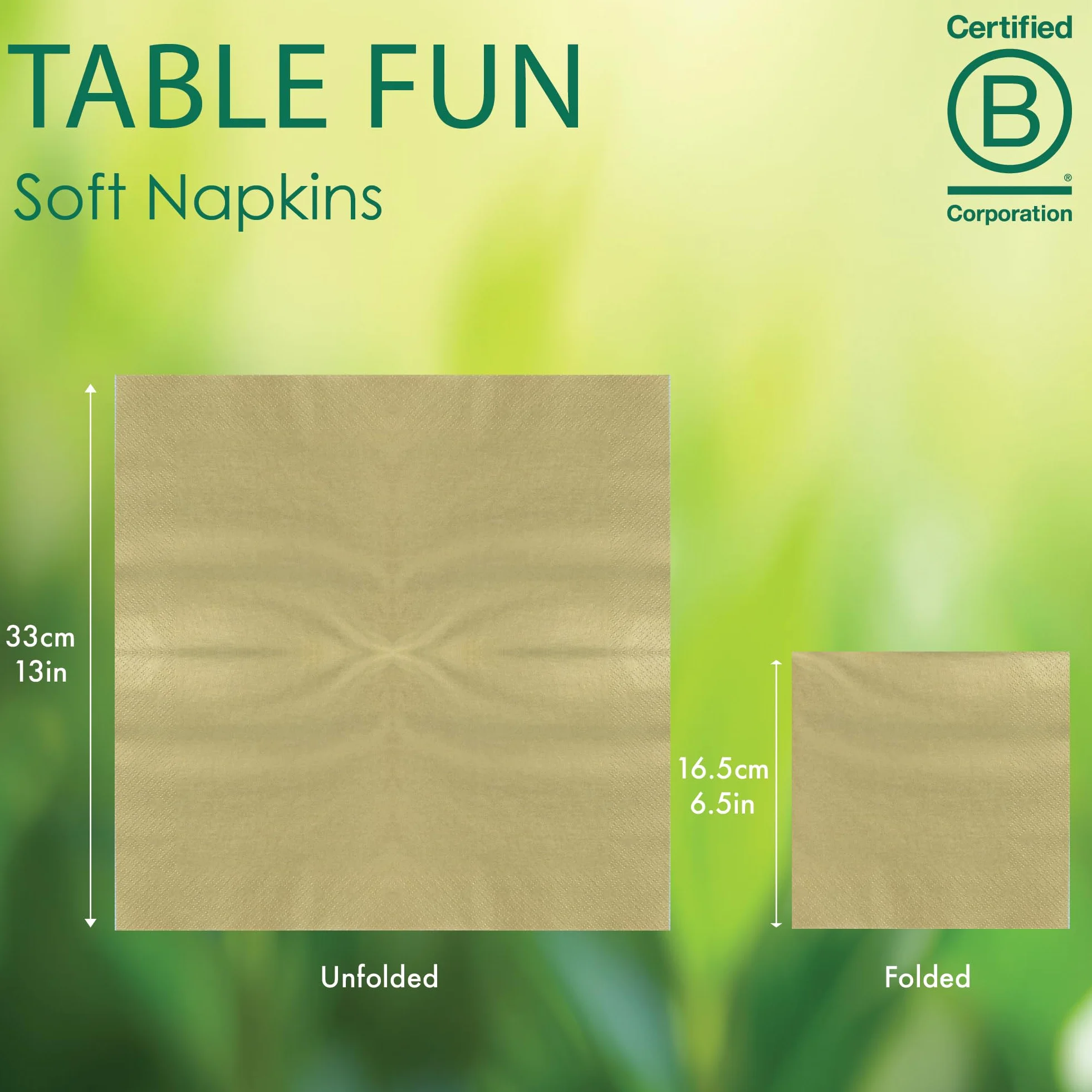Talking Tables 100 sztuk miękkich papierowych serwetek w złotym kolorze na Boże Narodzenie, urodziny, wesele, catering, naczynia, jednorazowe, nadające się do recyklingu, wyprodukowane w UE,