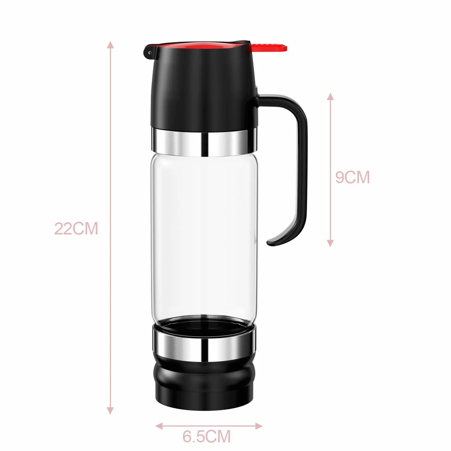 350ml garnek do miodu z uchwytem, niekapiący słoik z uchwytem, czarny