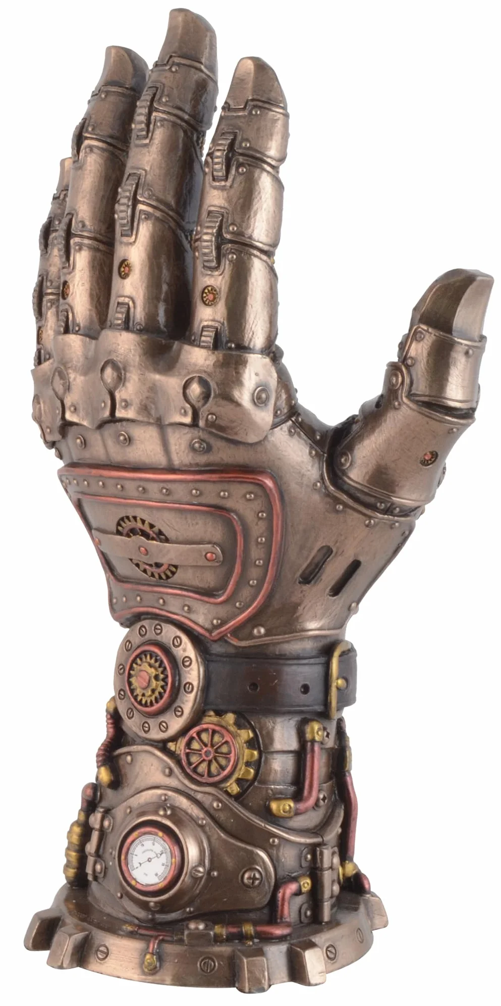 VOGLER Joh. Vogler GmbH Veronese rękawica Steampunk z dobrej woli, ze sztucznego kamienia, brązowana i kolorowana ręcznie przez artystę, brąz, LxBxH ca. 14x10x26 cm