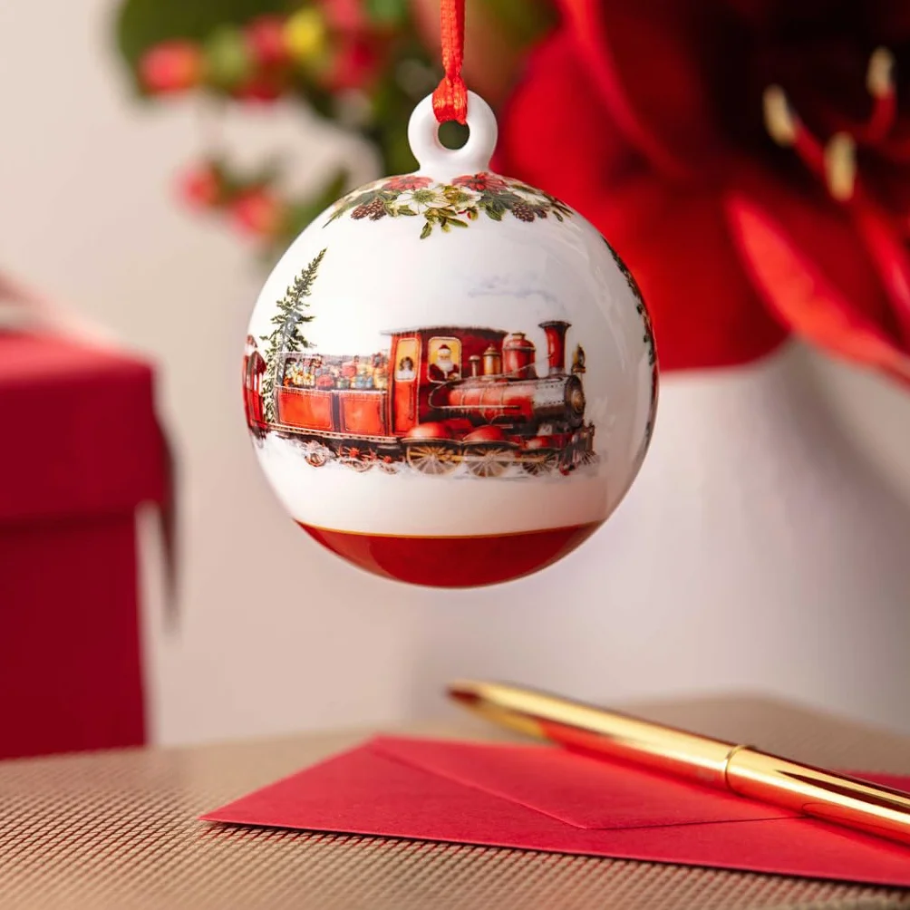Villeroy & Boch - Annual Christmas Edition bombka 2025 kolorowa, świąteczna bombka, ozdoba, ozdoba choinkowa, ozdoba świąteczna, dekoracja świąteczna, przedmiot kolekcjonerski, porcelana Premium