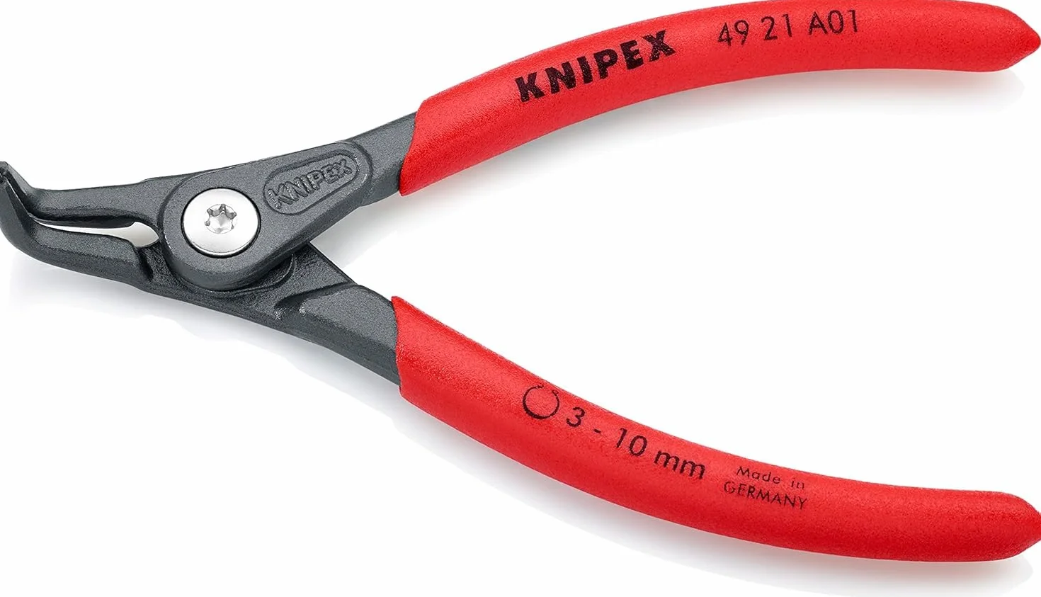 KNIPEX Precyzyjne szczypce do pierścieni osadczych do montażu pierścieni zewnętrznych na wałach fosforanowana, szara pokryte, 49 21 A01