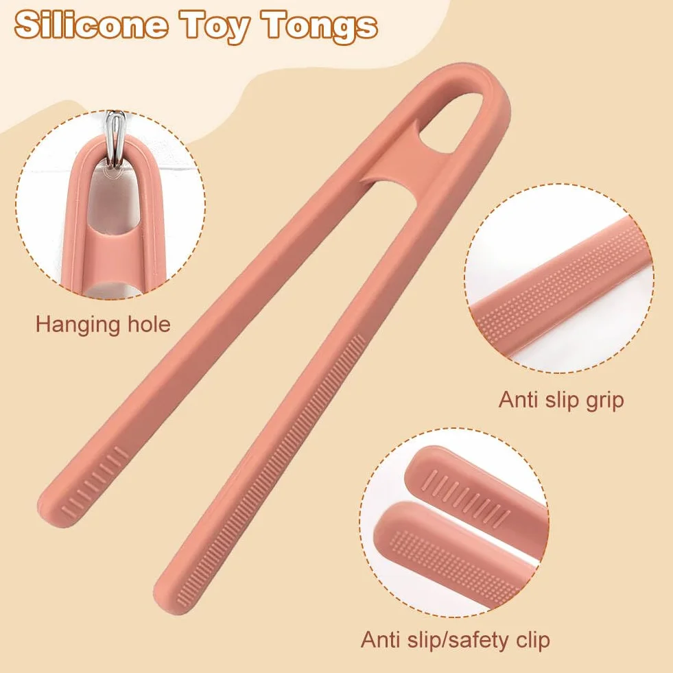 Pinceta dla dzieci, 3 szt. Silikonowe pęsety zabawki, Kolorowe pęsety dla dzieci, Fine Motor Sensory Toys