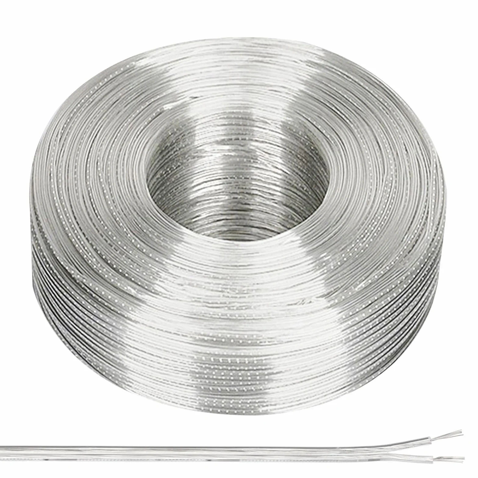 PATIKIL 32,8 ft 20/2 kabel powlekany PCW, 300 V, izolowany, odporny na wysokie temperatury, elastyczny kabel do drutu LED, kabla audio, głośnika, przezroczysty, z certyfikatem UL
