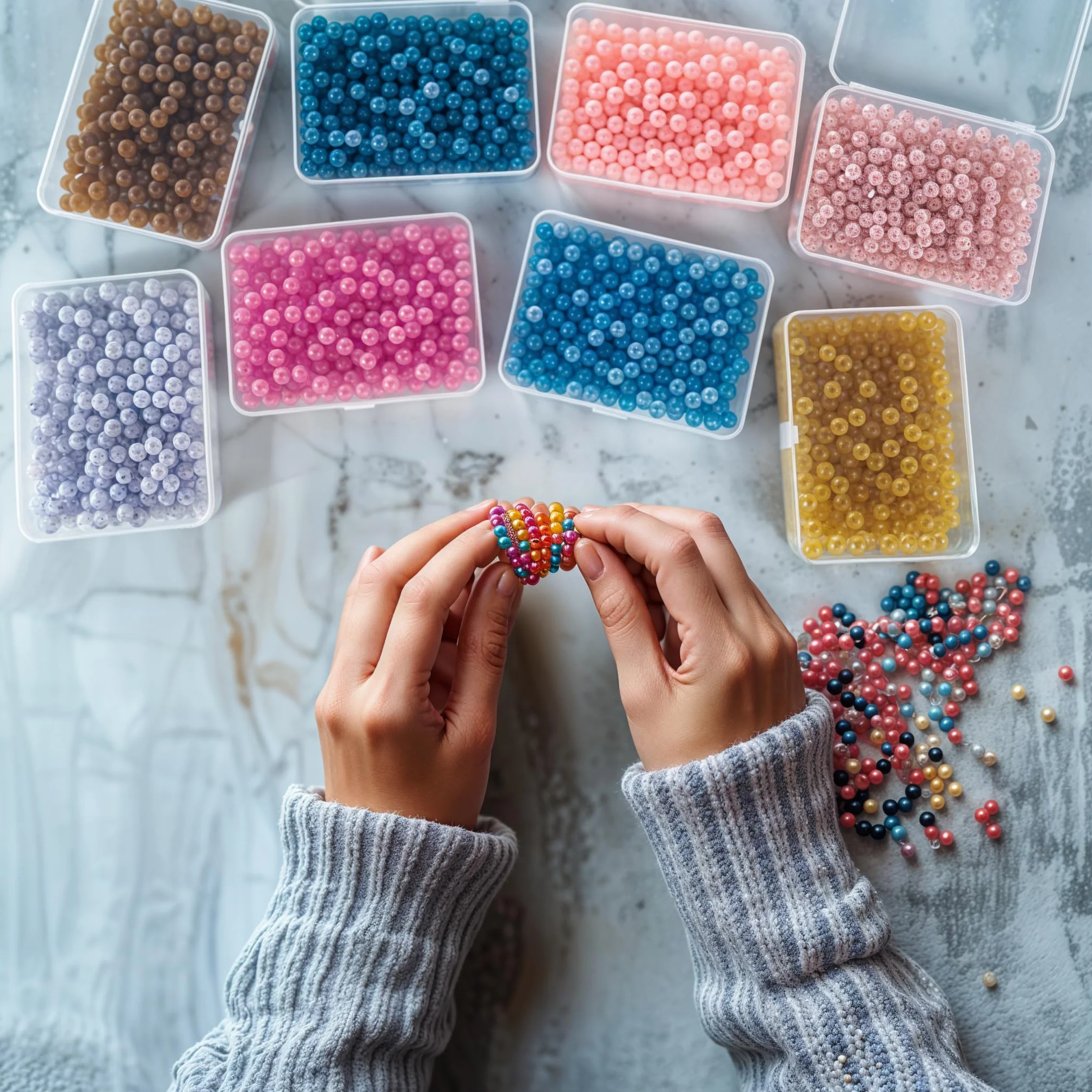 BELLE VOUS 12 małych przezroczystych plastikowych pojemników do przechowywania z pokrywą na zawiasach, 11,2 x 8,3 x 2,8 cm, mini pudełka na tabletki, koraliki, biżuterię i artykuły rzemieślnicze