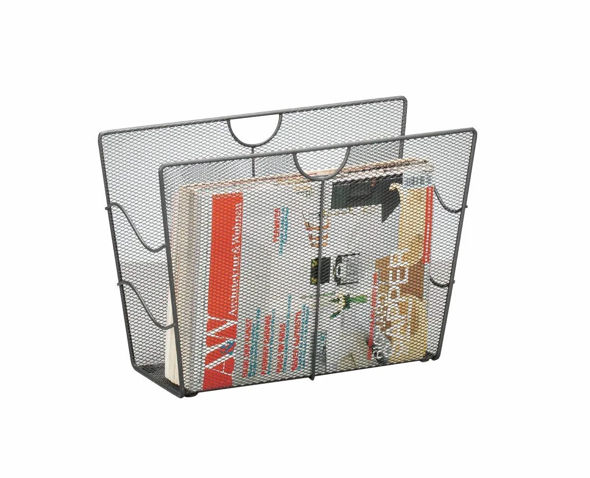 Zeller 17742 39 x 17,5 x 27 cm, uchwyt na gazety/czasopisma, siatka, antracyt