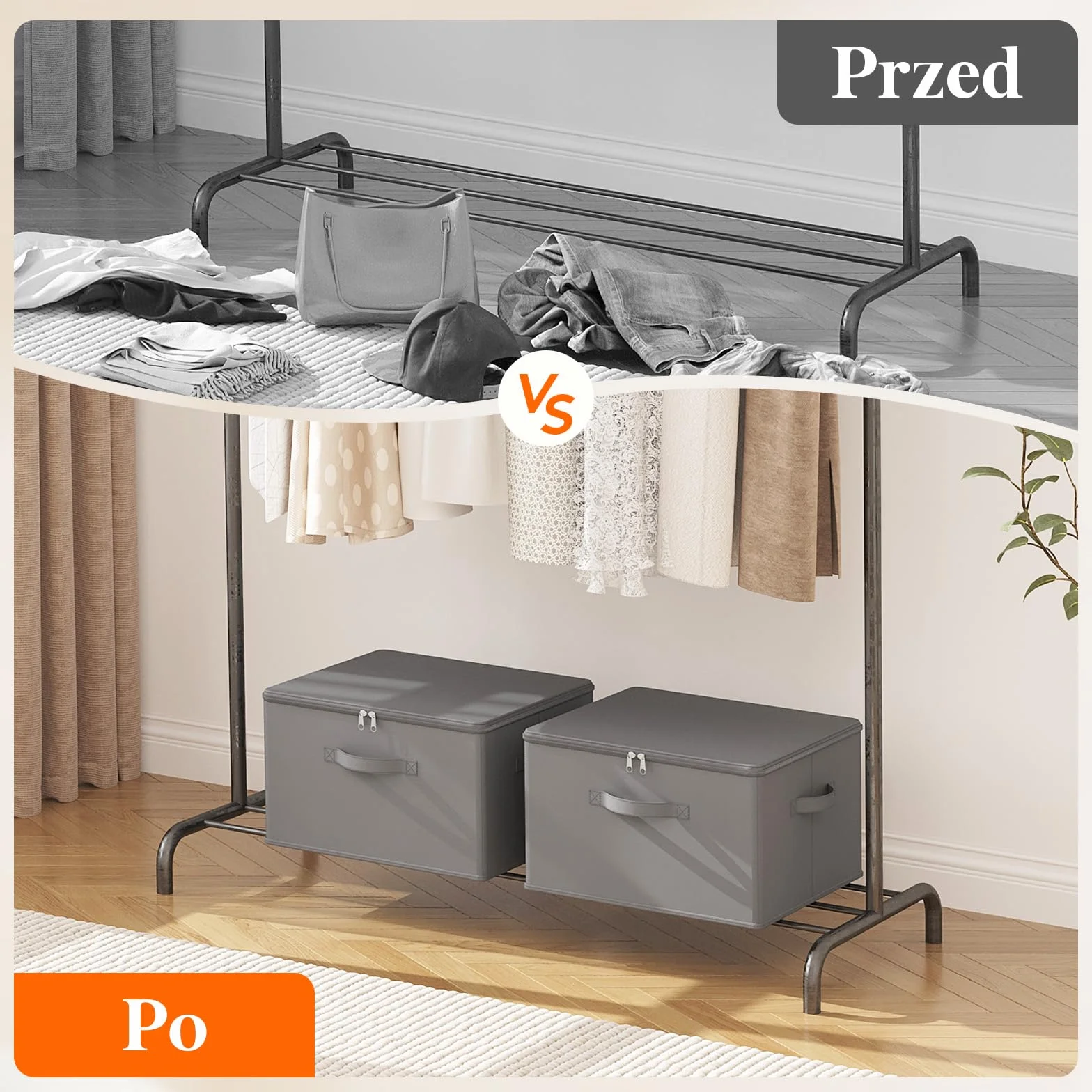 Lifewit Zestaw 3 pudełek do przechowywania tkanin, pudełko do przechowywania z pokrywką, szafa na zamek błyskawiczny, organizer do szafy 40×40×25cm na ubrania, koc, zabawki, szary