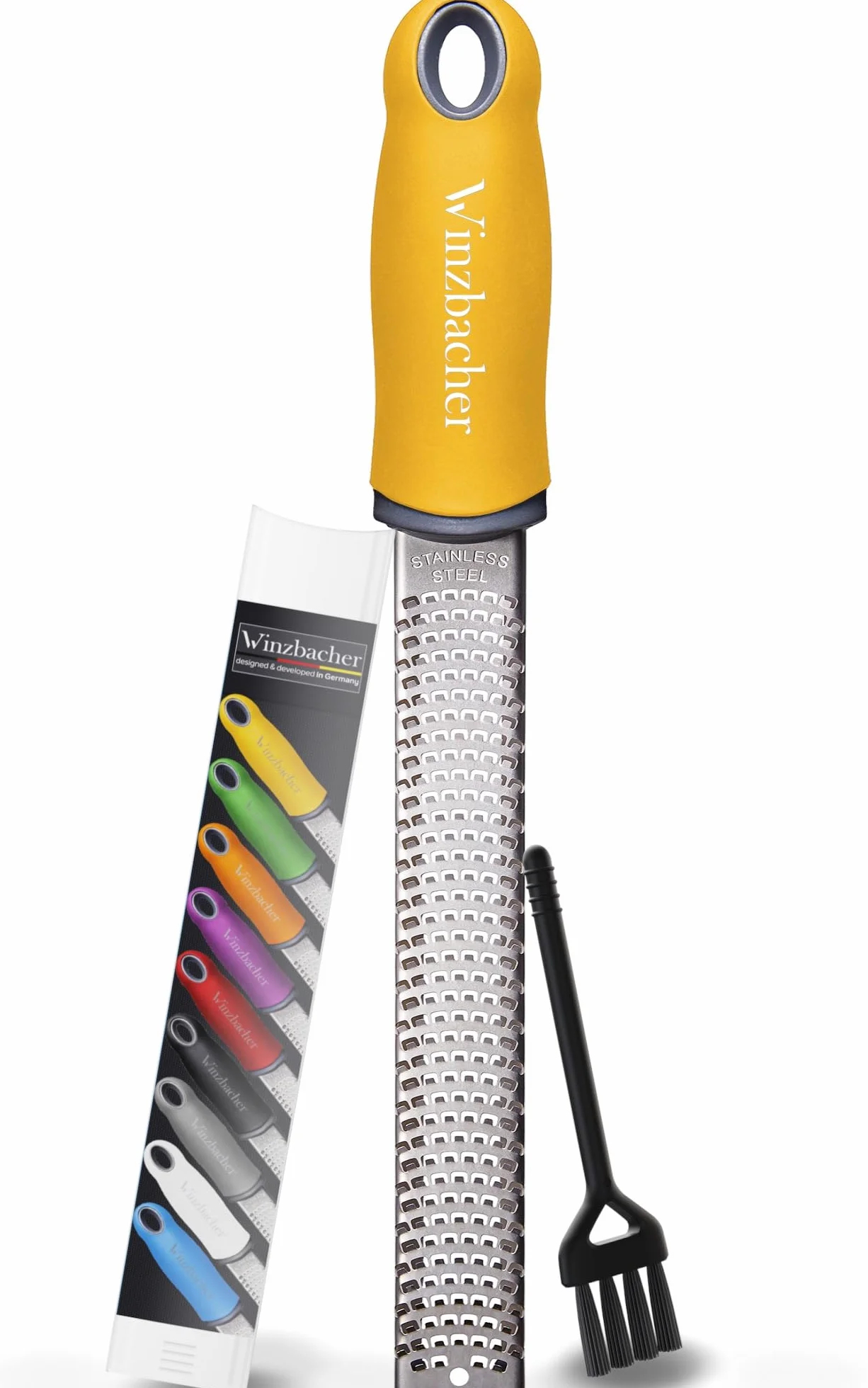 Winzbacher Premium Zester – tarka do parmezanu, cytryny, gałki muszkatołowej i imbiru ze stali nierdzewnej
