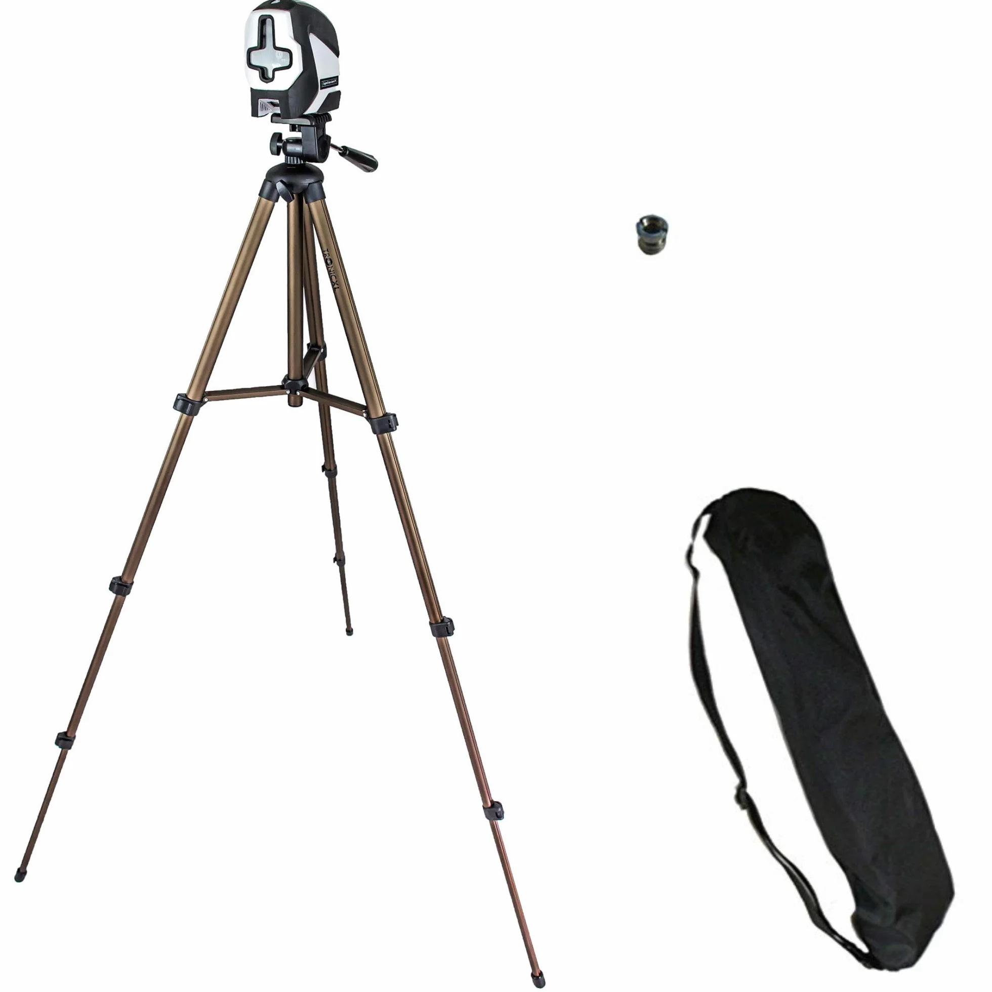 TronicXL Statyw budowlany 1,30 m do laserowego niwelatora, lasera krzyżowego, Einhell Bosch Dewalt Makita Flex Leica Stanley Meterk Tacklife Huepar Firecore Skil 1/4 cala 3/8 tripod