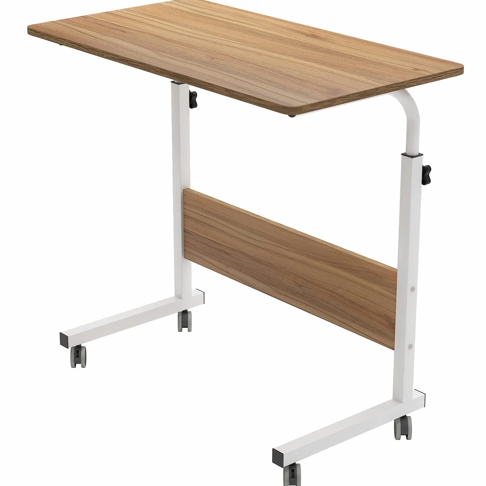 sogesfurniture Stojak na laptopa z regulacją wysokości, stolik pod komputer z kółkami, mobilny stolik pomocniczy, stół do pielęgnacji łóżka i sofy, 80 x 40 x 71-90 cm, dąb 05#1-80OK biustonosz