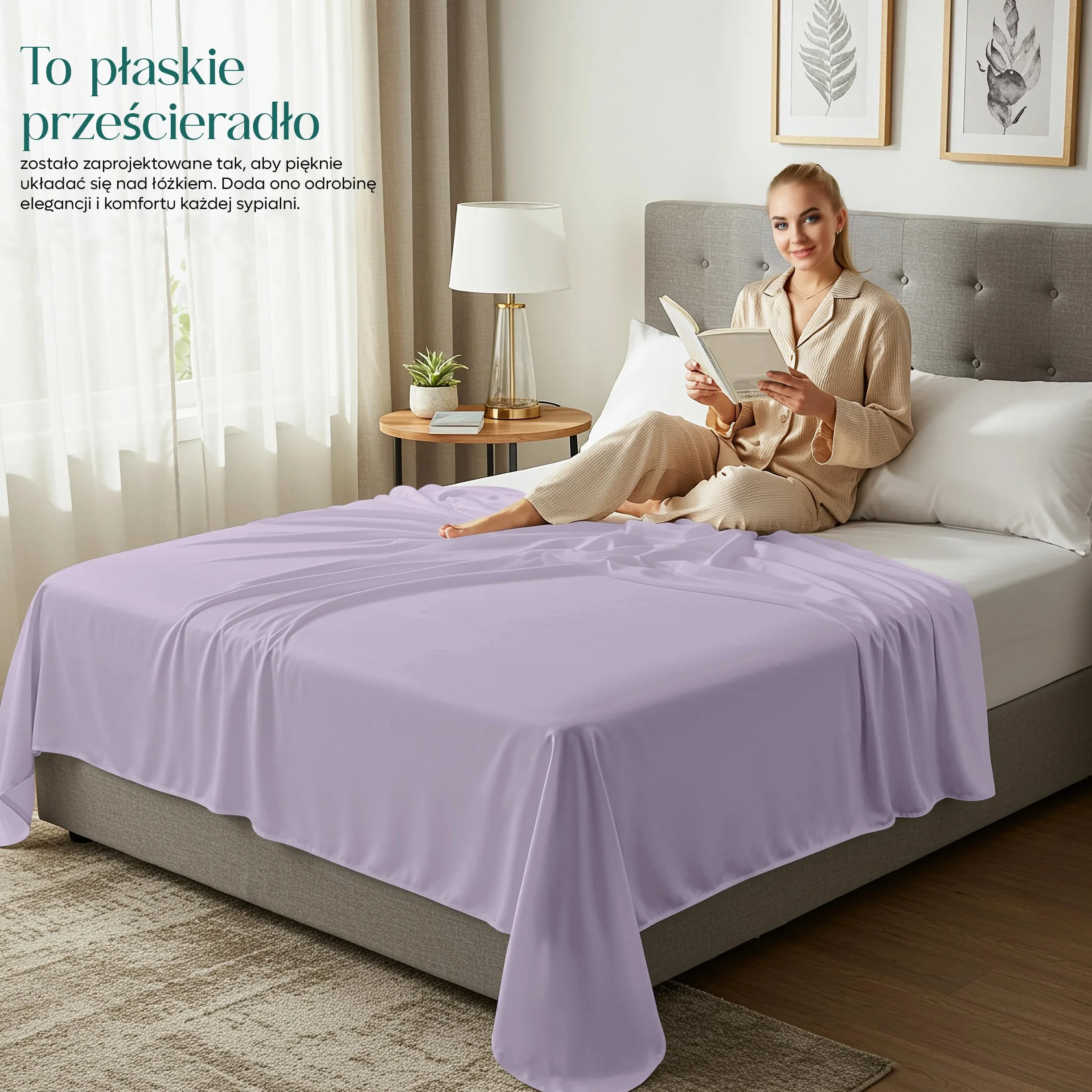 Utopia Bedding - Płaskie Prześcieradło Podwójne (225 x 255 cm, Lawendowy) - Soft Brushed Microfiber Fabric - dla rozmiaru łóżka 135 x 190 cm