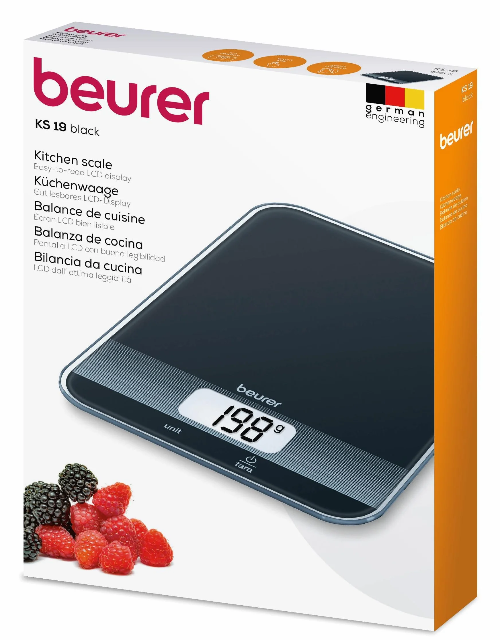 Beurer Ks 19 Black Cyfrowe Wagi Kuchenne