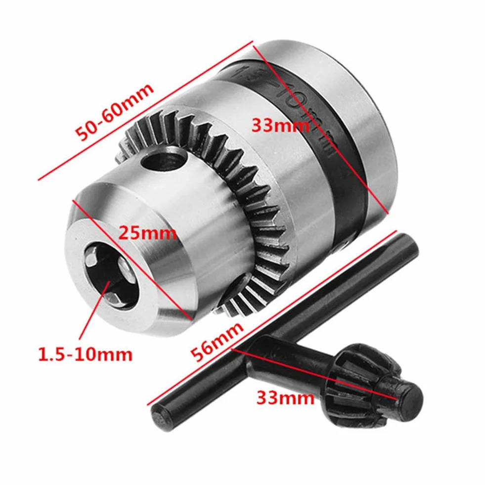 1 szt. 1,5-10 MM B12 Premium uchwyt wiertarski ze stali nierdzewnej z adapterem uchwytu na klucz do wiertarki