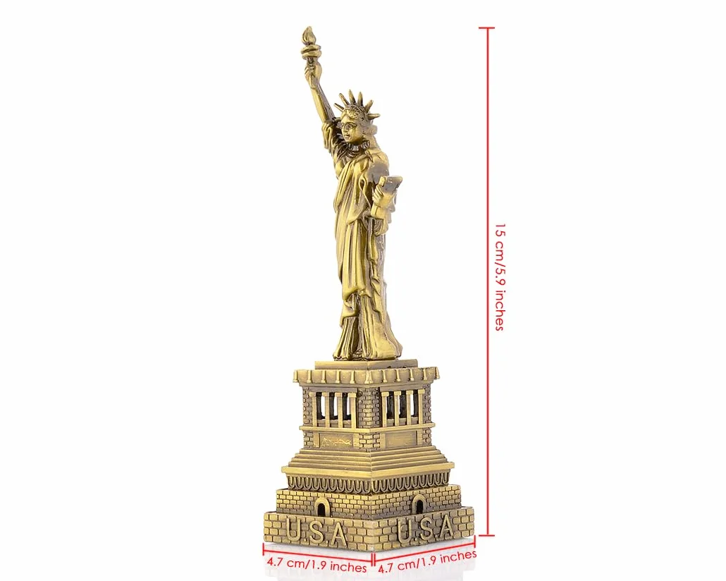 ds. distinctive style Statua Wolności Model Statua Wolności Metalowa Statua Wolności Figurka na pamiątkę (15 cm)