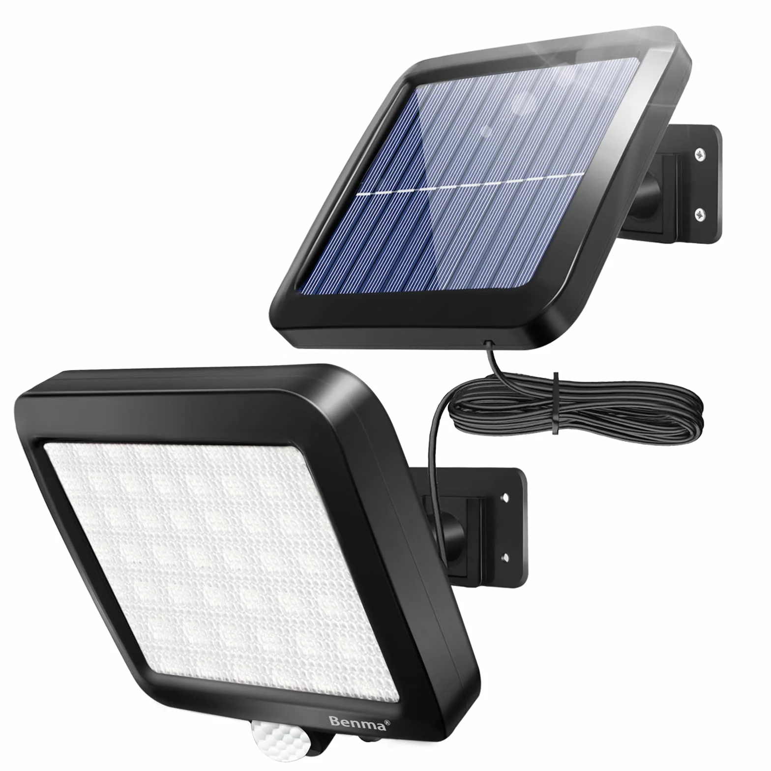 Lampy Solarne na Zewnątrz, 56 Diod LED, z Czujnikiem Ruchu, z Kablem, Wodoodporność IP65, Kąt Świecenia 120°, Klasa Energetyczna A+++, 5m