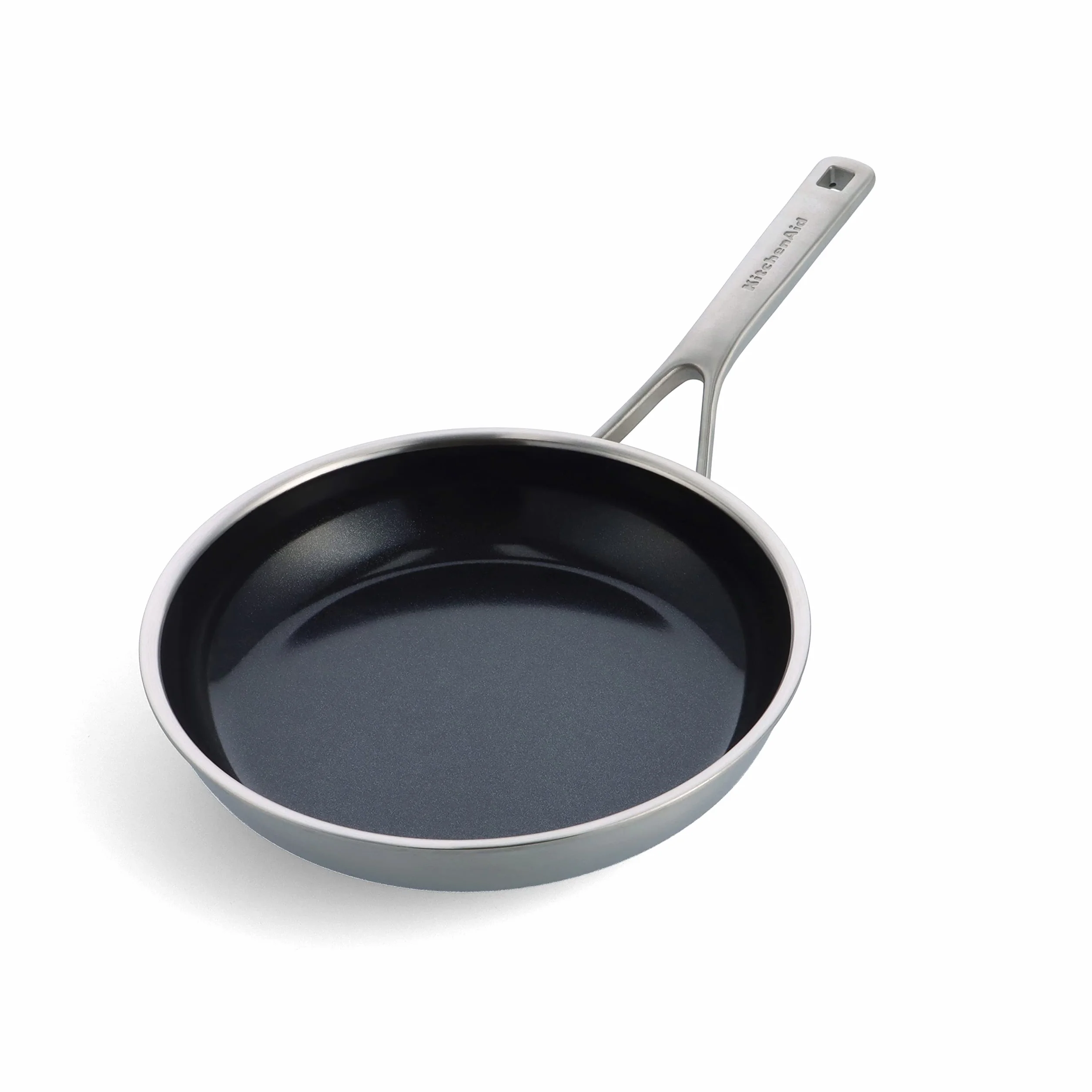 KitchenAid Wielowarstwowa stal nierdzewna nieprzywierająca 20 cm i 28 cm zestaw patelni, srebrny